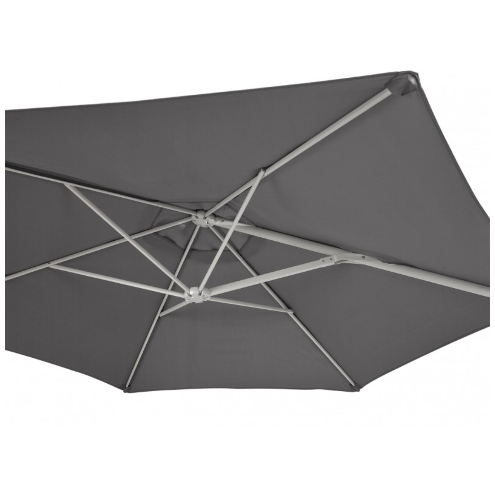 Ombrellone da giardino "Not" rotondo con struttura in acciaio bianco e copertura in poliestere 180gr/mq