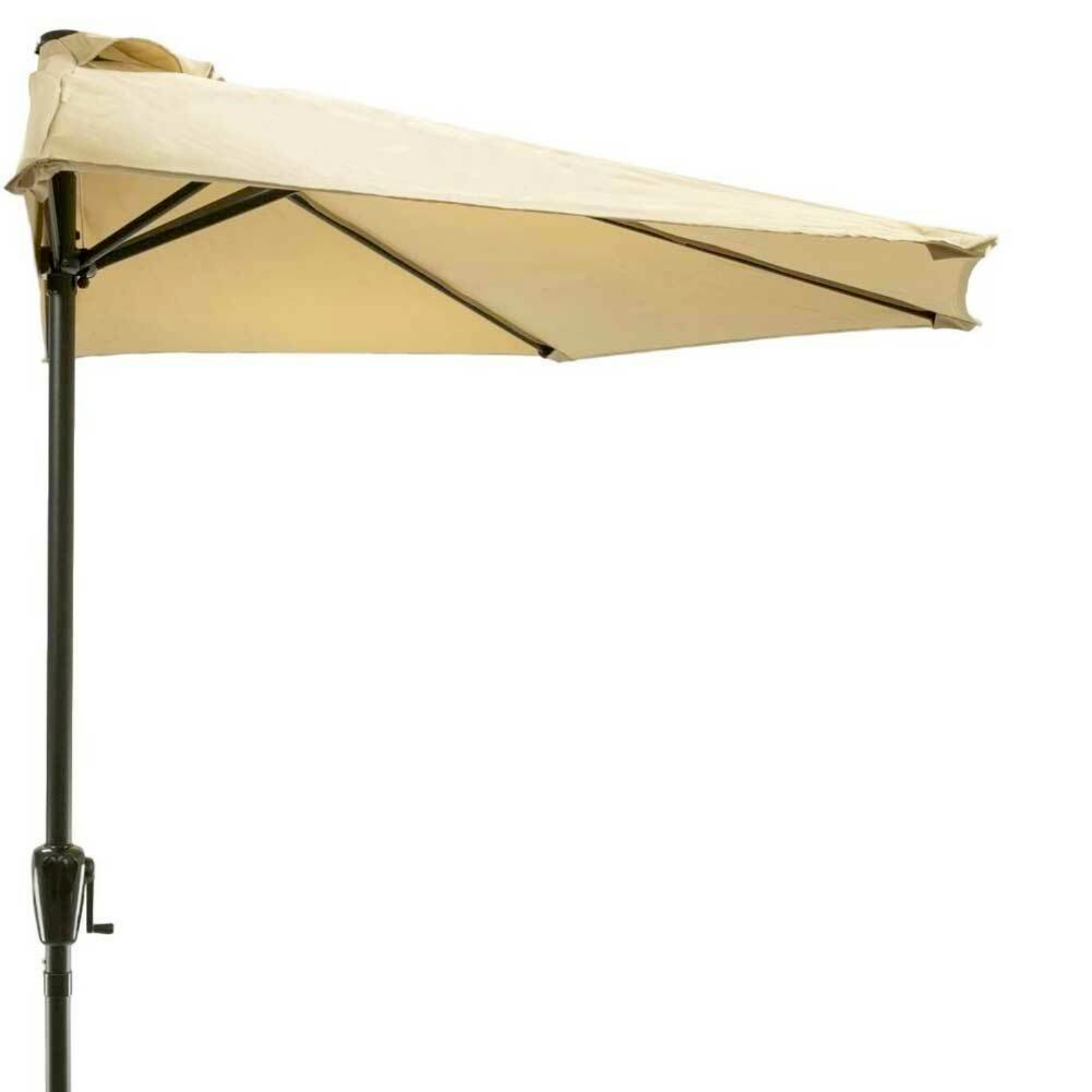 Ombrellone a parete mezzaluna "Omar" antivento con struttura in alluminio e copetura in poliestere 180gr/mq beige