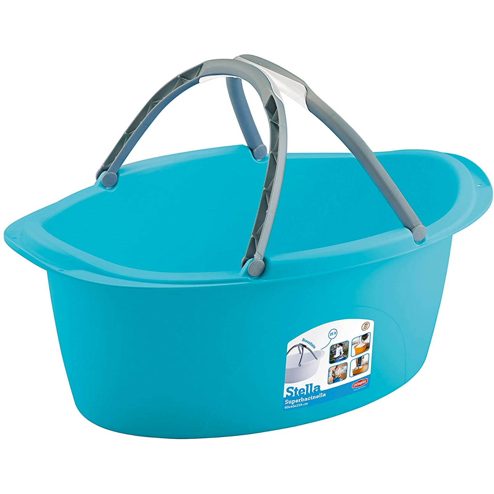 Cesta portabiancheria multiuso "Look" 25 Litri ovale con manici antiscivolo