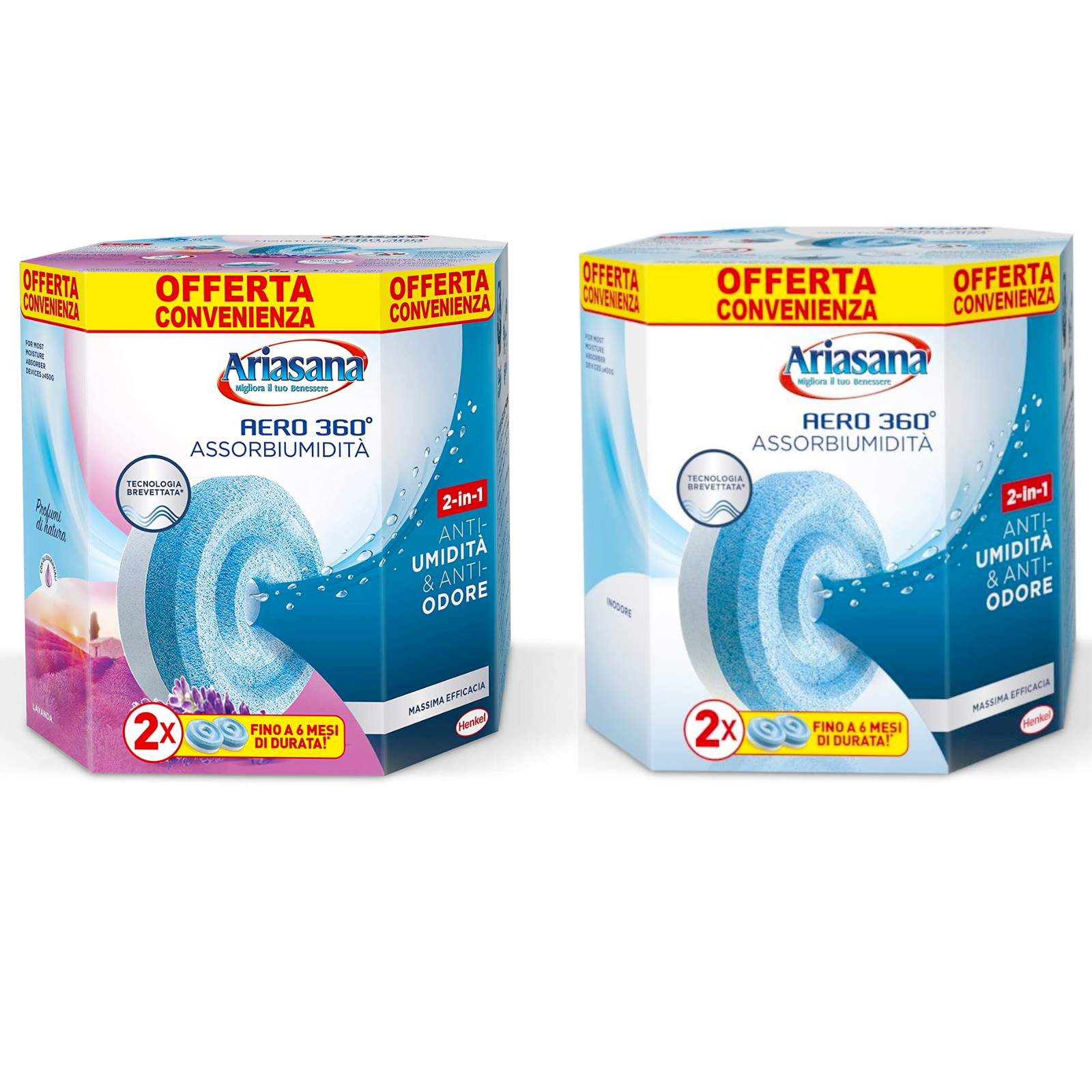 Ricarica Ariasana aero 360 assorbiumidità 2 Tab da 450 gr