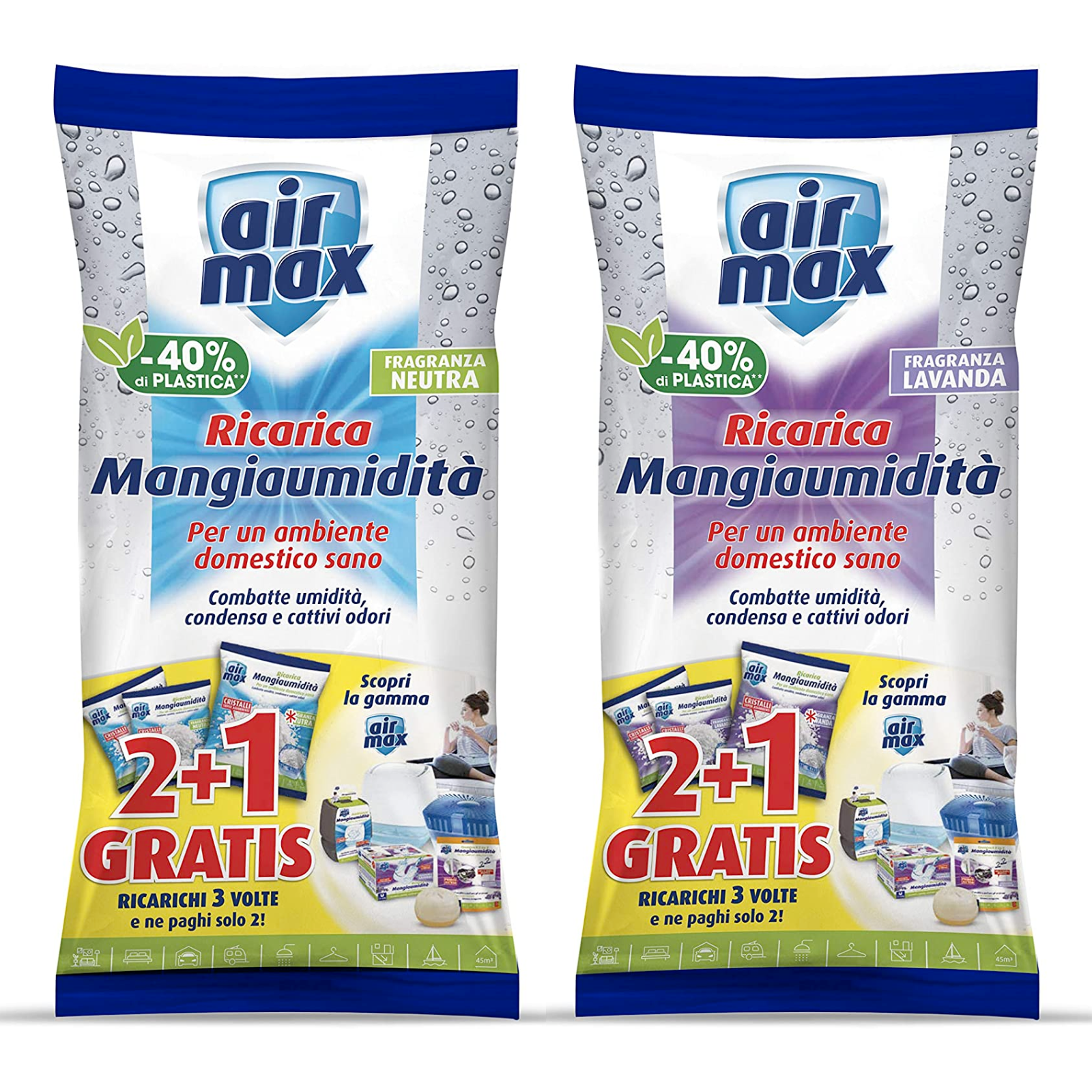 Ricarica deumidificatore air max sali assorbiumidità ricarica da 1350Gr