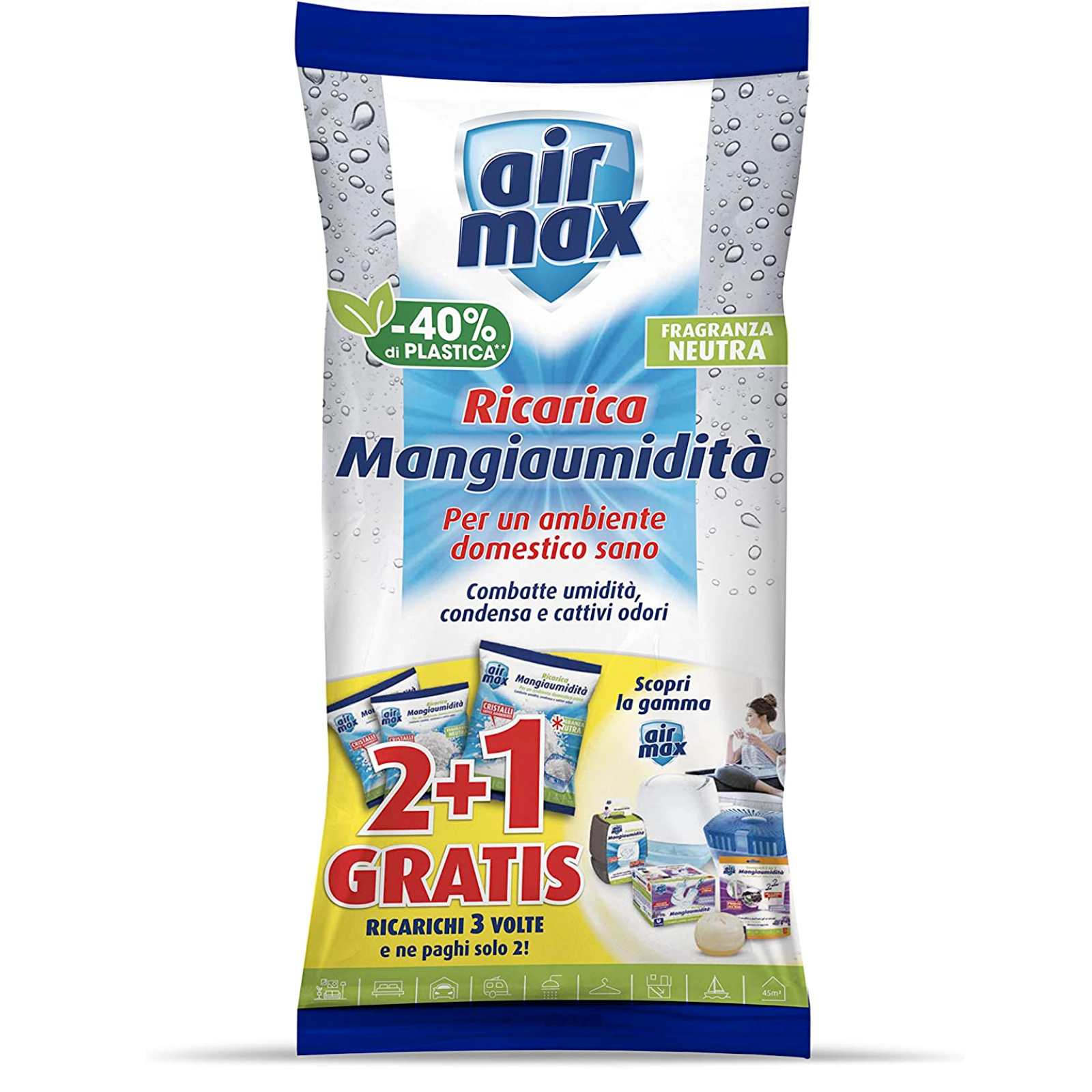 Ricarica deumidificatore air max sali assorbiumidità ricarica da 1350Gr