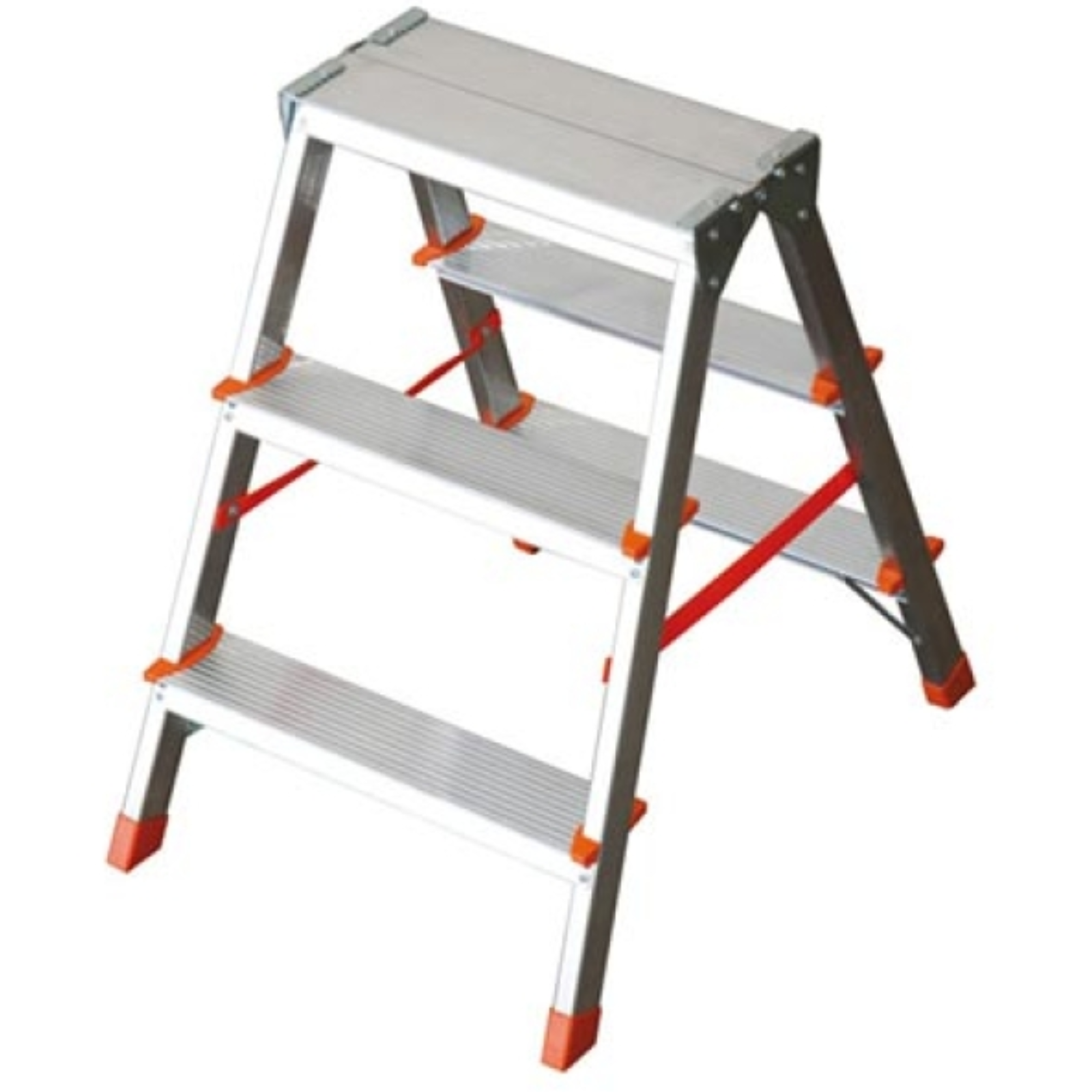 Scala in alluminio "All" doppia pieghevole per uso domestico o professionale con gradini antiscivolo
