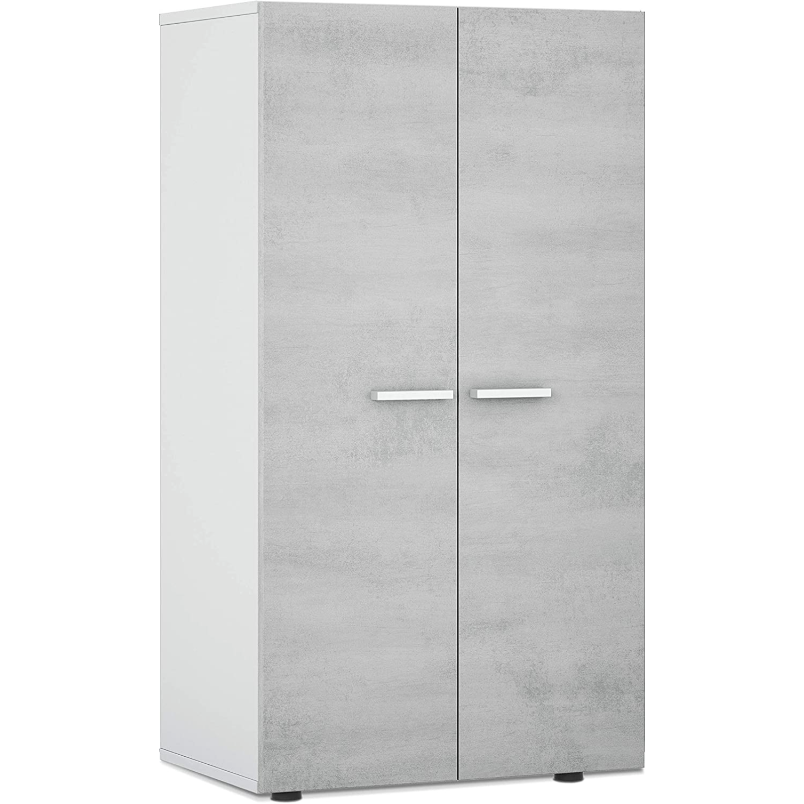 Scarpiera in legno "Elegance" con 2 ante e 6 ripiani grigio cemento design moderno da interno