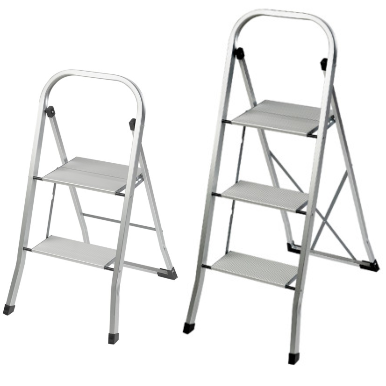 Sgabello pieghevole in alluminio "Easy" con telaio quadrato per uso domestico o professionale