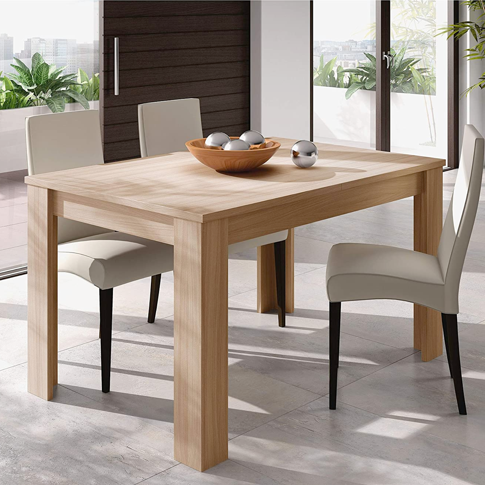 Tavolo da pranzo in legno "Arti" allungabile rettangolare rovere 140-190 x 90