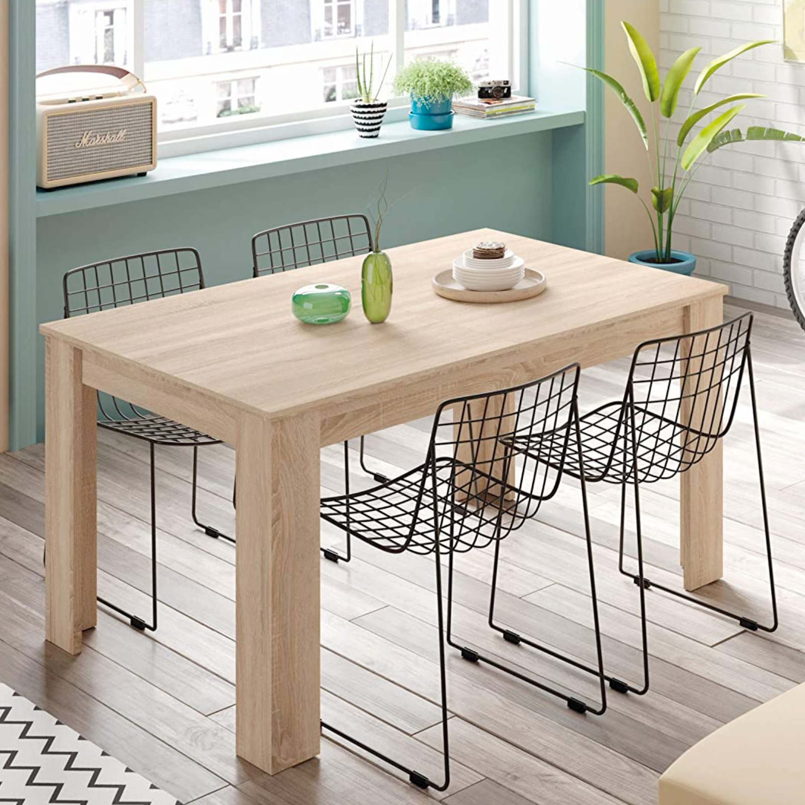 Tavolo da pranzo in legno "Arti" allungabile rettangolare rovere 140-190 x 90