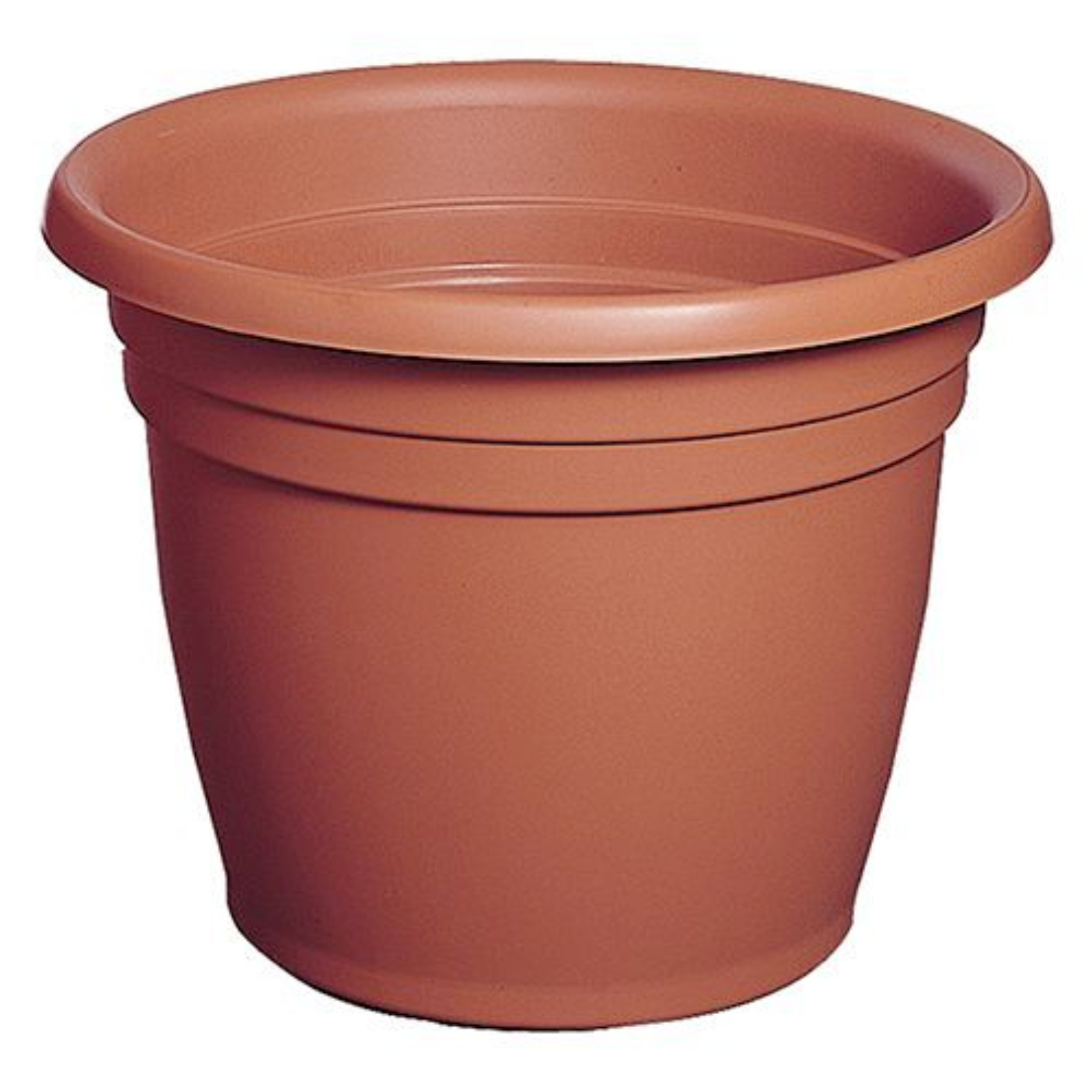 Vaso tondo in polipropilene "Clari" color terracotta da giardino piante e fiori