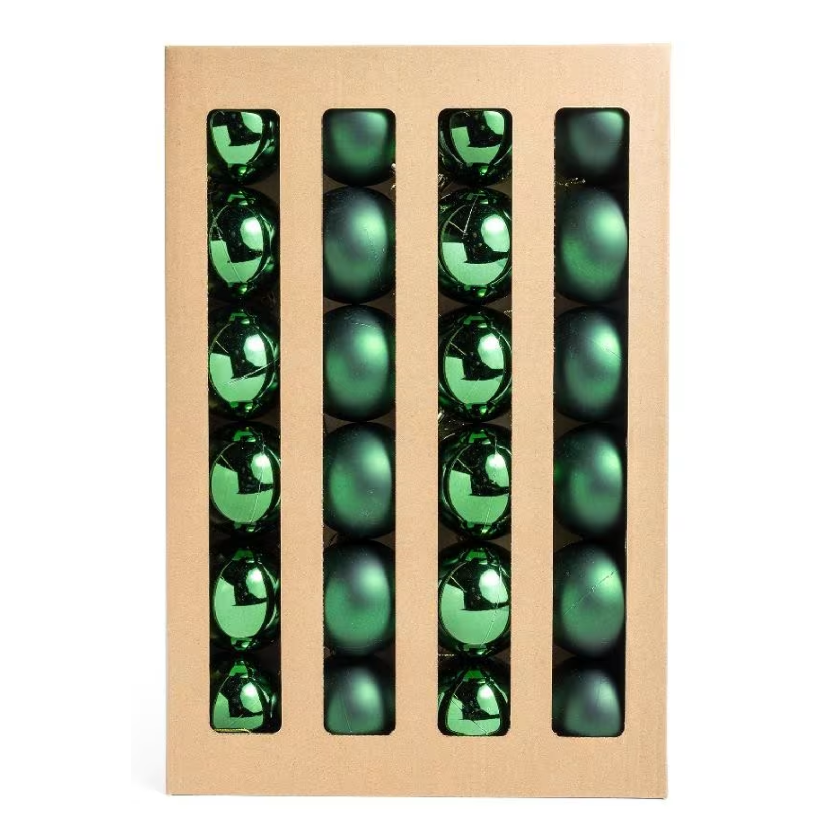 Palline per albero di natale set 24pz verde lucido e opaco Ø 6 cm