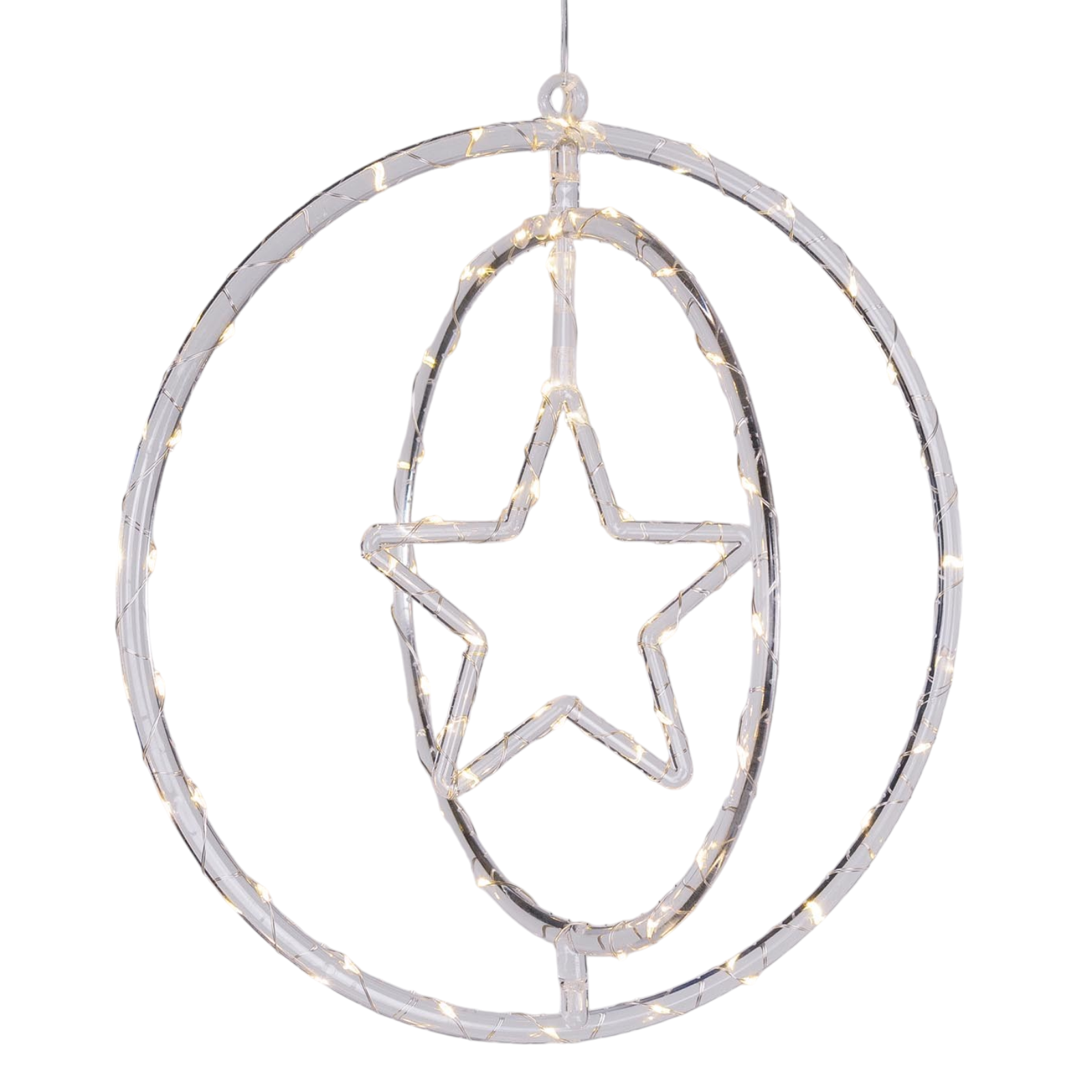 Pendente natalizio luminoso ø32cm assortito con gancio regolabile per uso interno