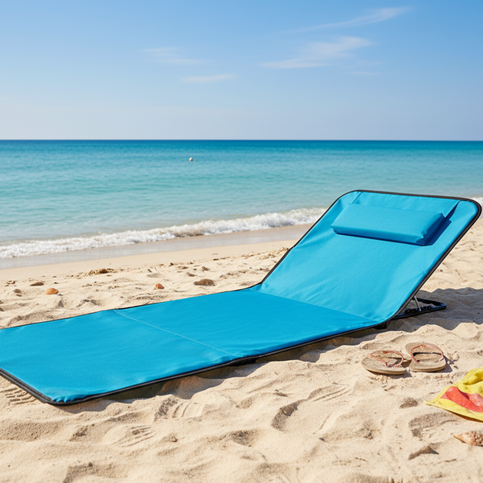 Lettino prendisole materassino struttura in metallo tessuto in oxford - Mati