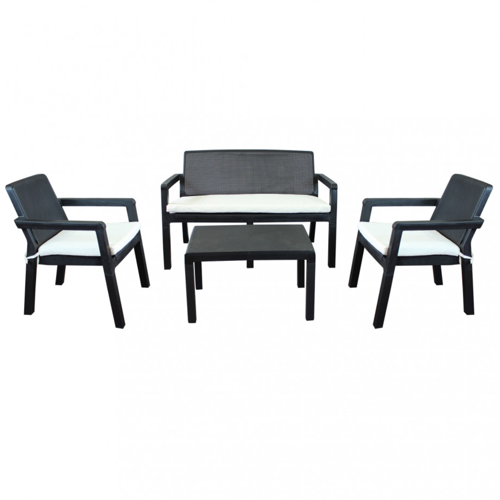 Salottino da esterno in polipropilene con cuscini 4 posti - Delaware