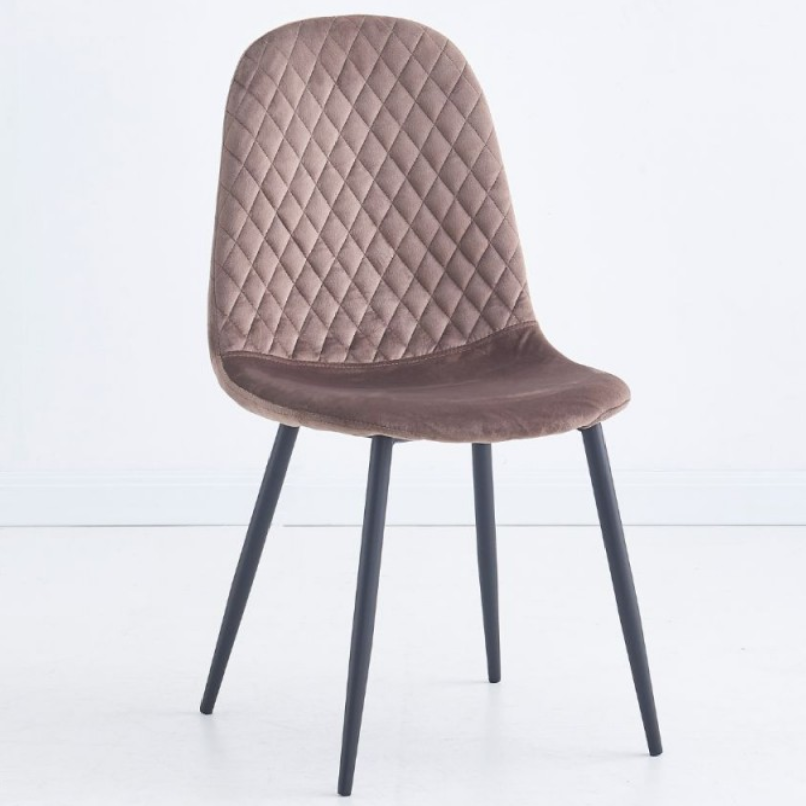 Set 4 PZ Sedia da pranzo imbottita rivestimento in vellutino trapuntato - Breta