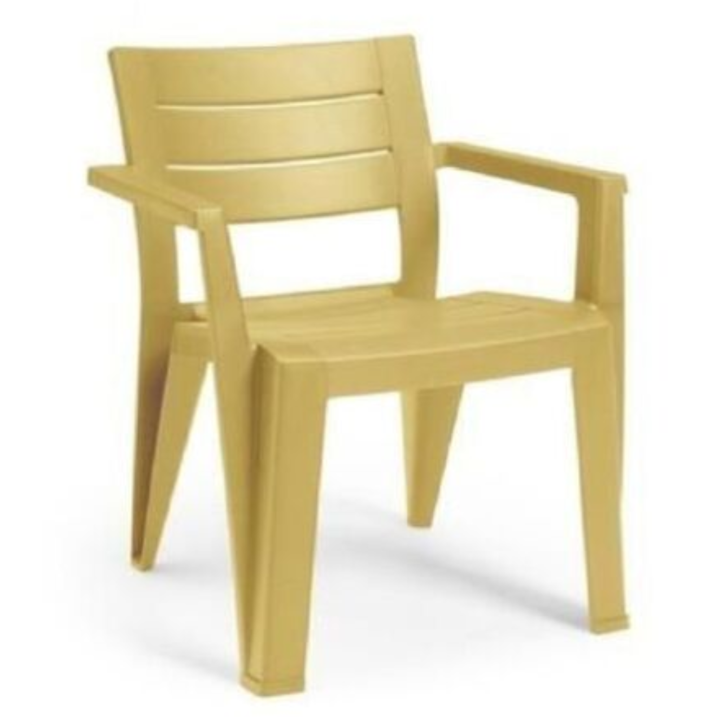 Sedia in resina con braccioli impiabile design moderno effetto legno - Julia