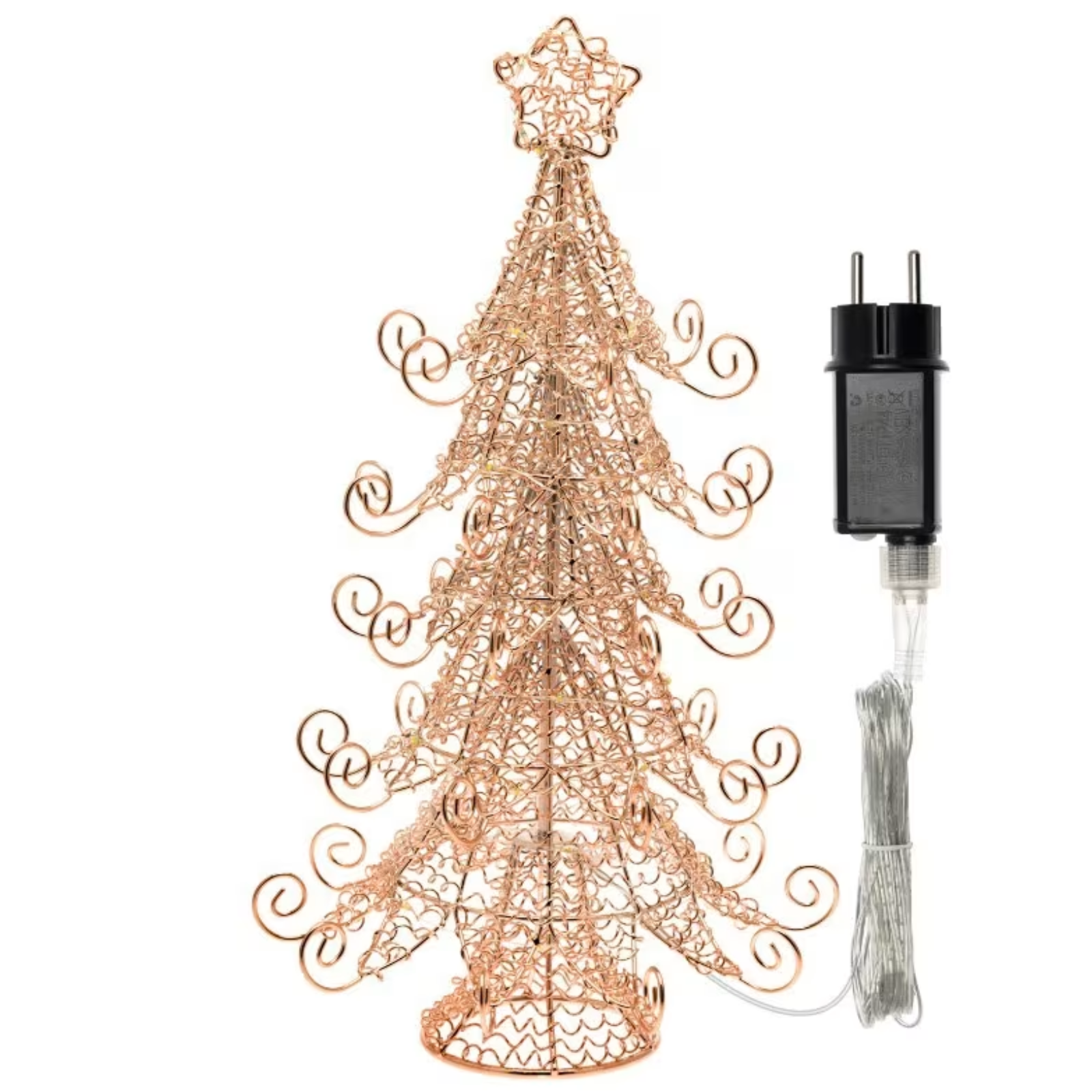 Albero di natale luminoso in metallo H35cm 55 microled bianco caldo