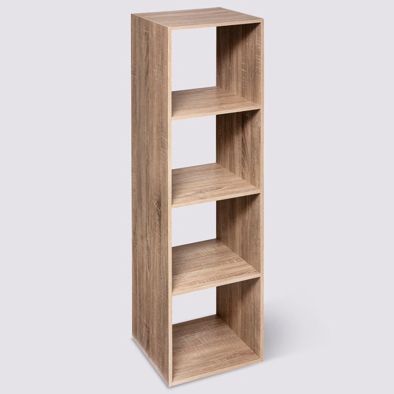Libreria salvaspazio 4 scomparti effetto rovere naturale in legno - Modul