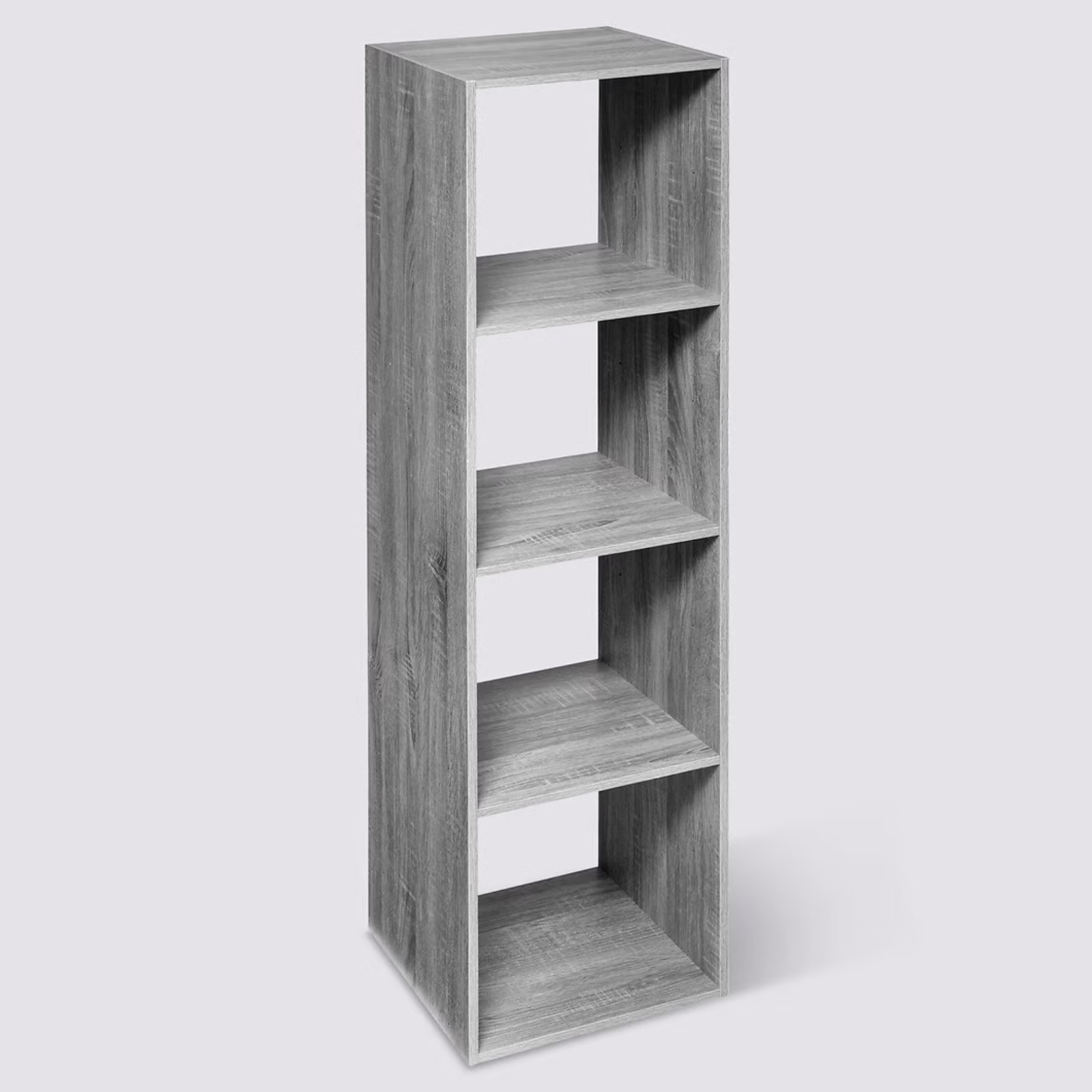 Libreria salvaspazio 4 scomparti effetto rovere grigio in legno - Modul