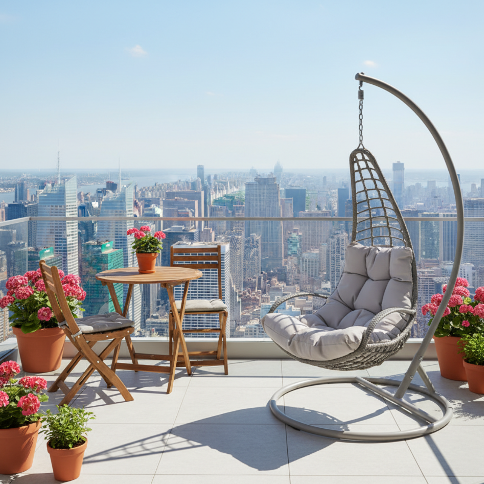 Dondolo sospeso struttura in metallo seduta in wicker - Lipari