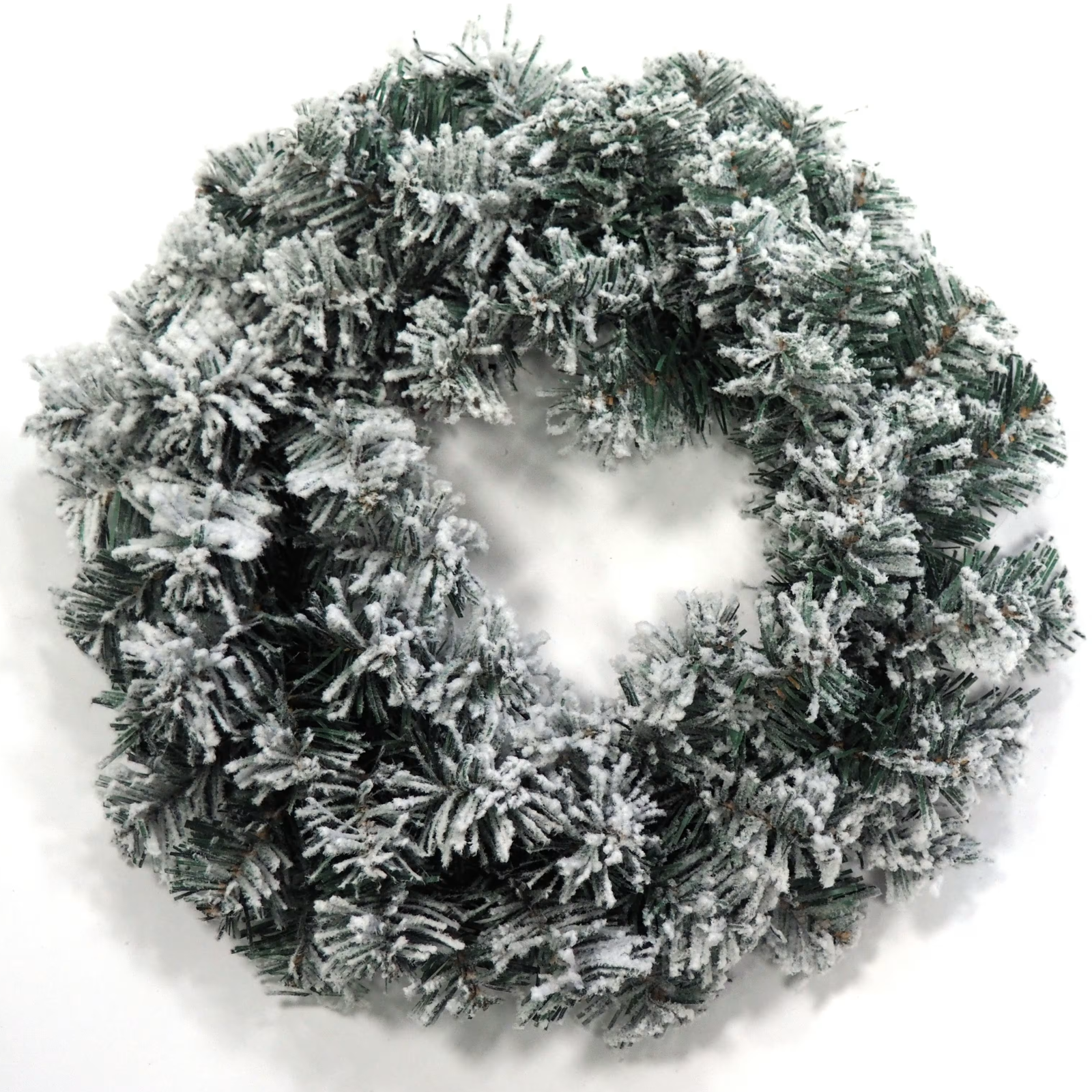 Corona dietro porta innevata decorazione natalizia 35 cm - Portalia