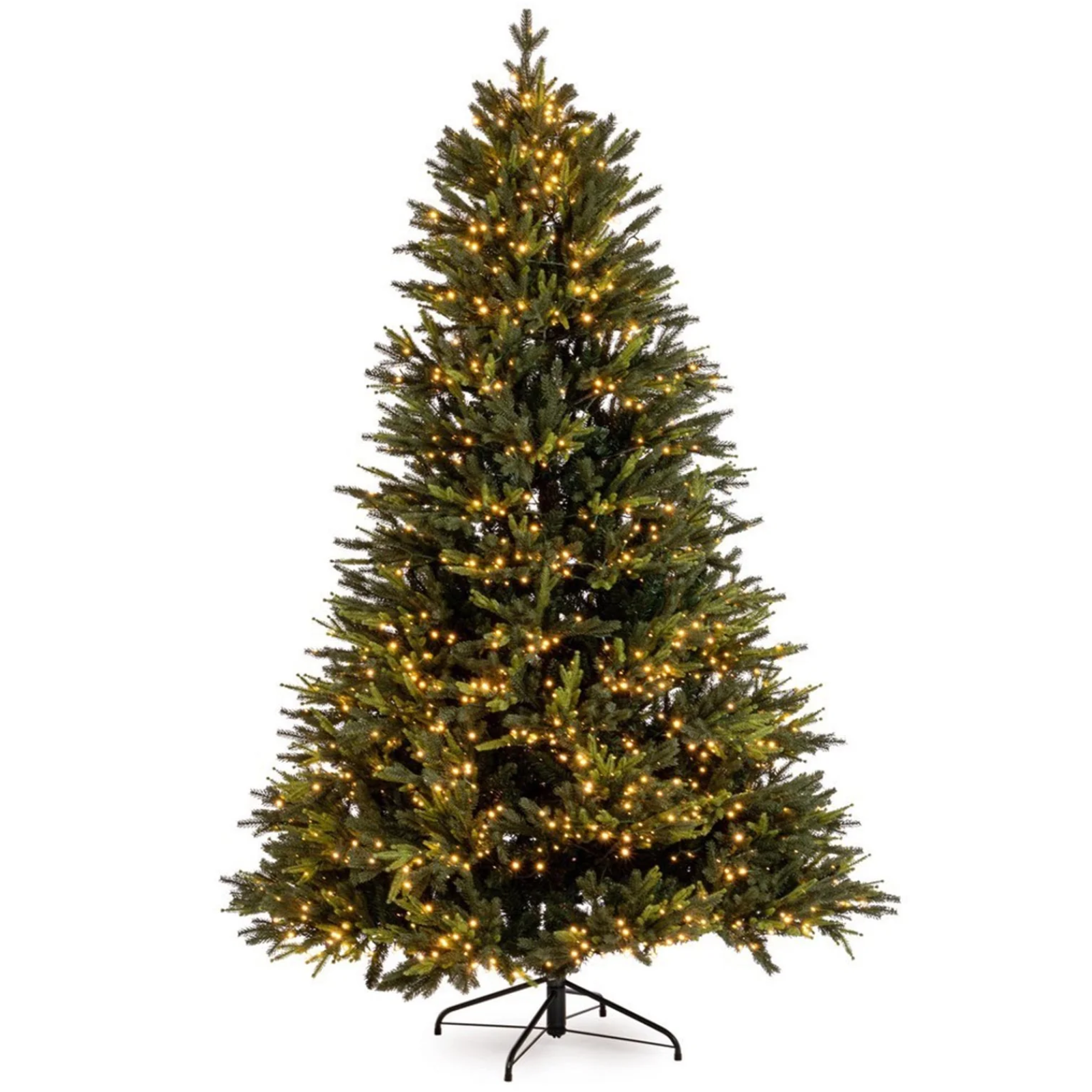 Albero di natale verde in PE e PVC effetto real touch con luci led - Big Sky