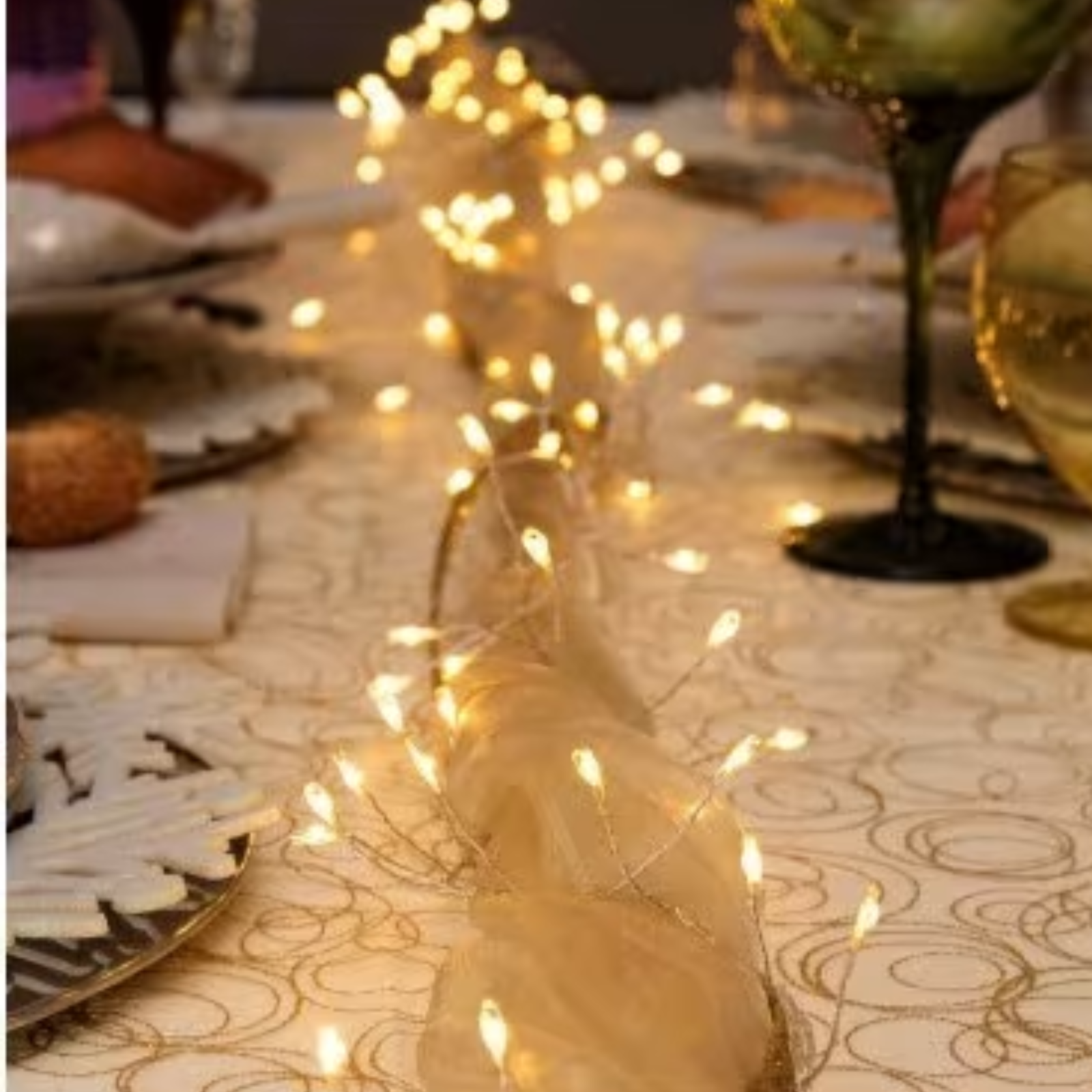 Luci di natale catena 60 microled per interno decorazioni natalizie