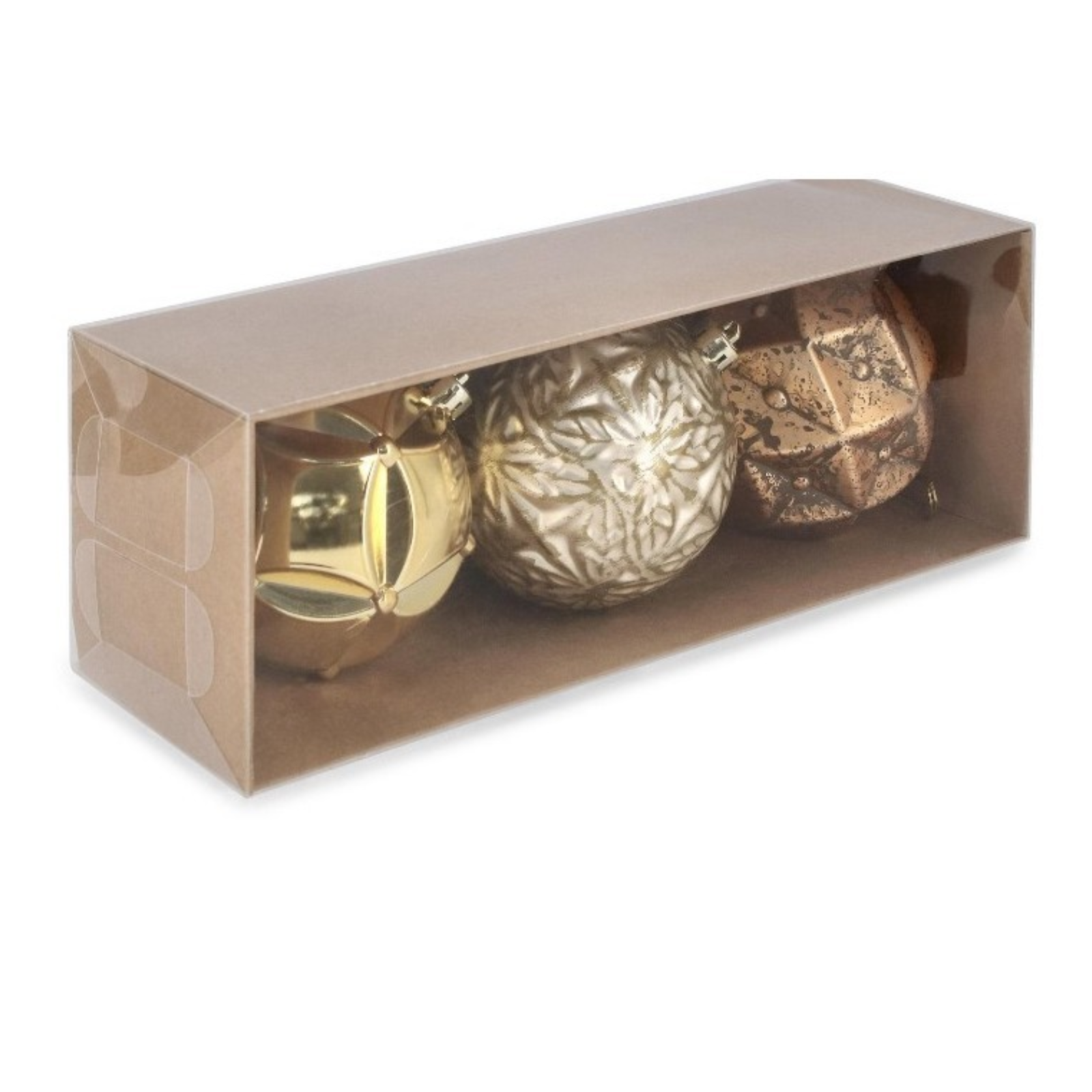 Set 3 Pz palline per albero di natale colorazione assortita