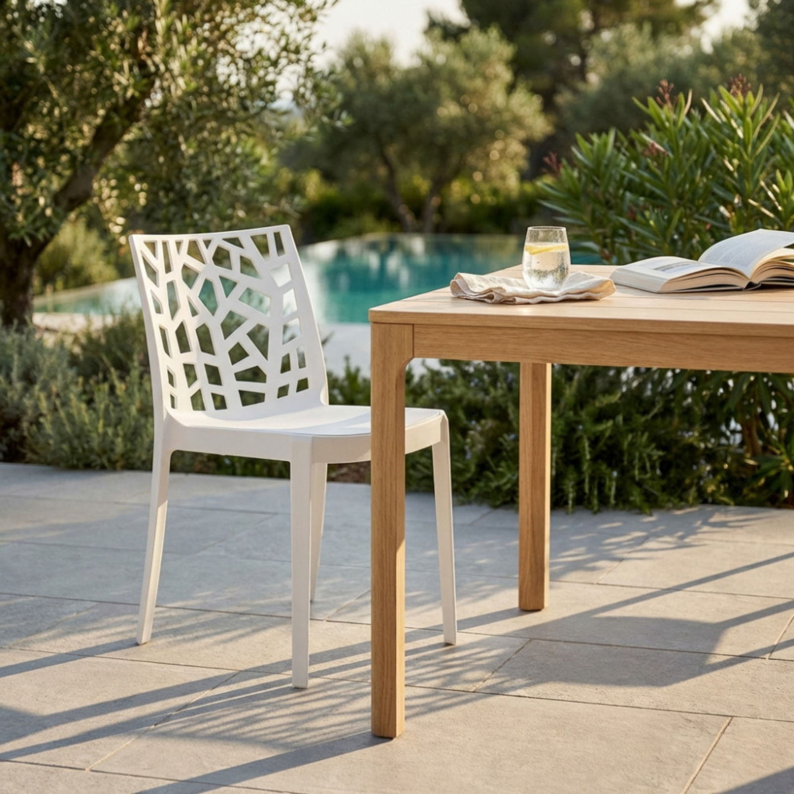 Sedia da esterno in polipropilene design moderno impilabile - Matrix