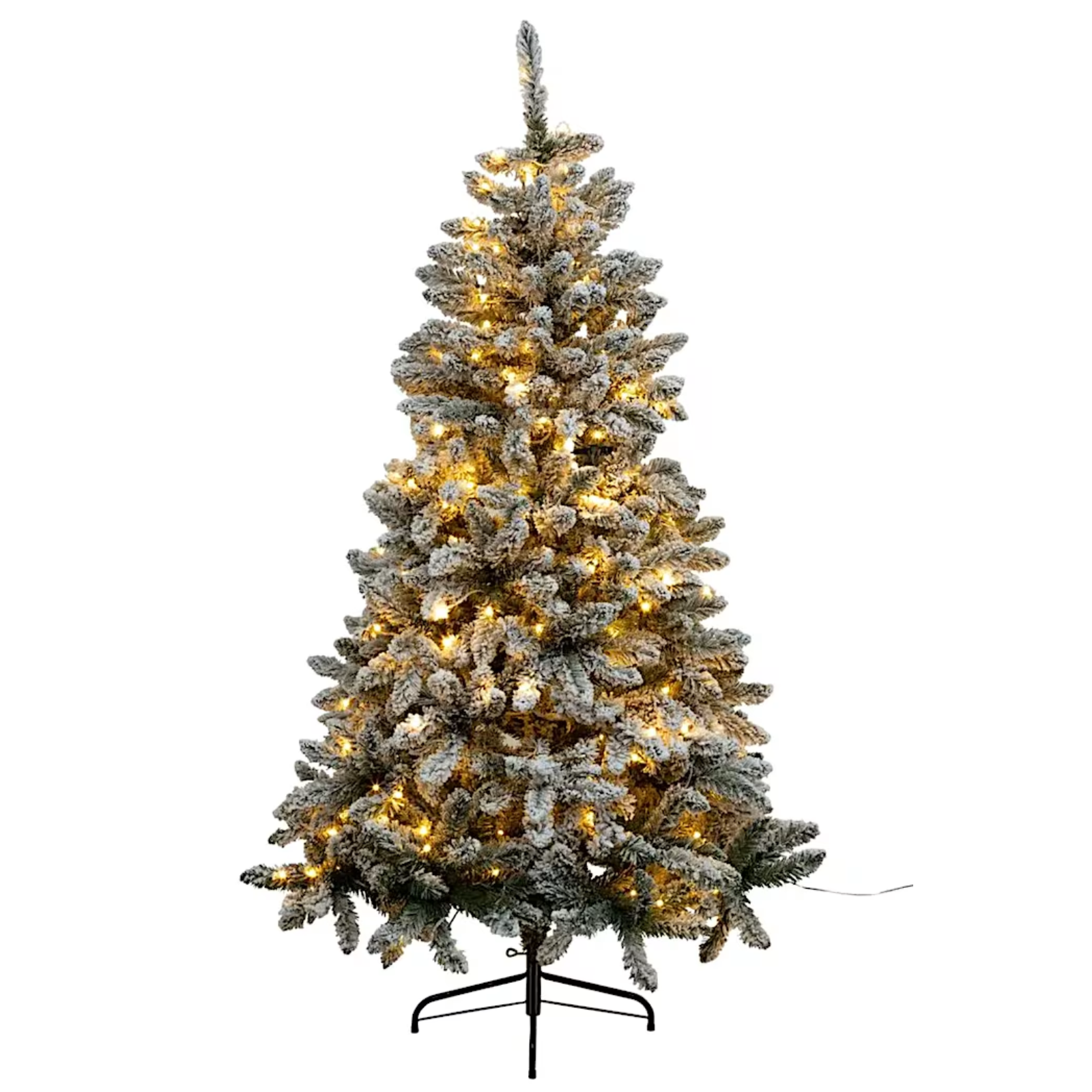 Albero di natale innevato 210 cm con luci led bianco caldo - Lord