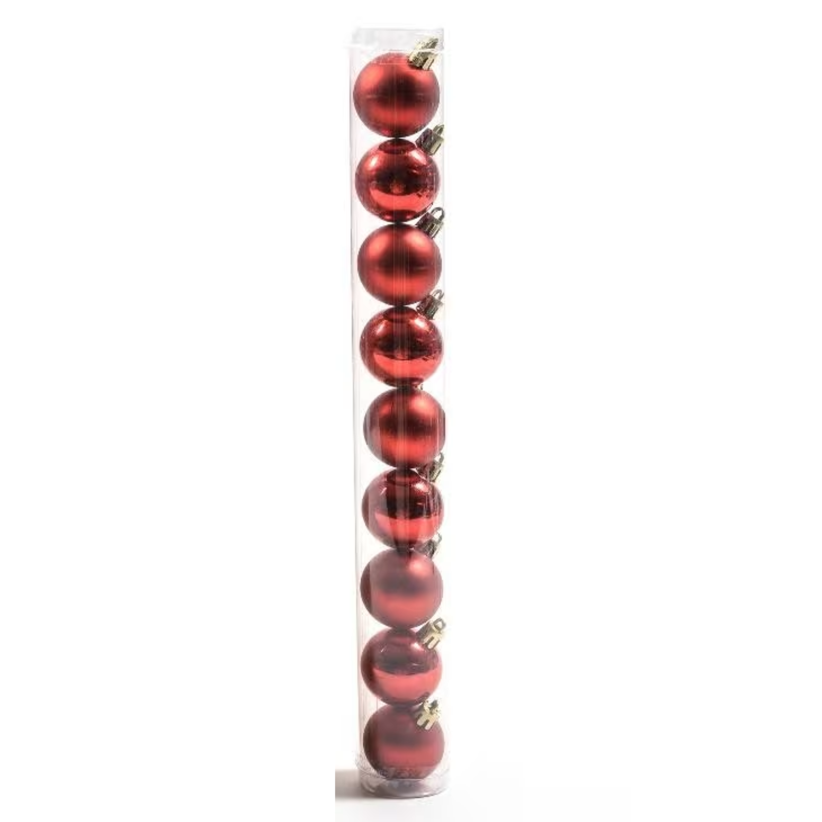 Palline per albero di natale set 9 pz rosso lucido e opaco Ø 4 cm decorazione natalizia