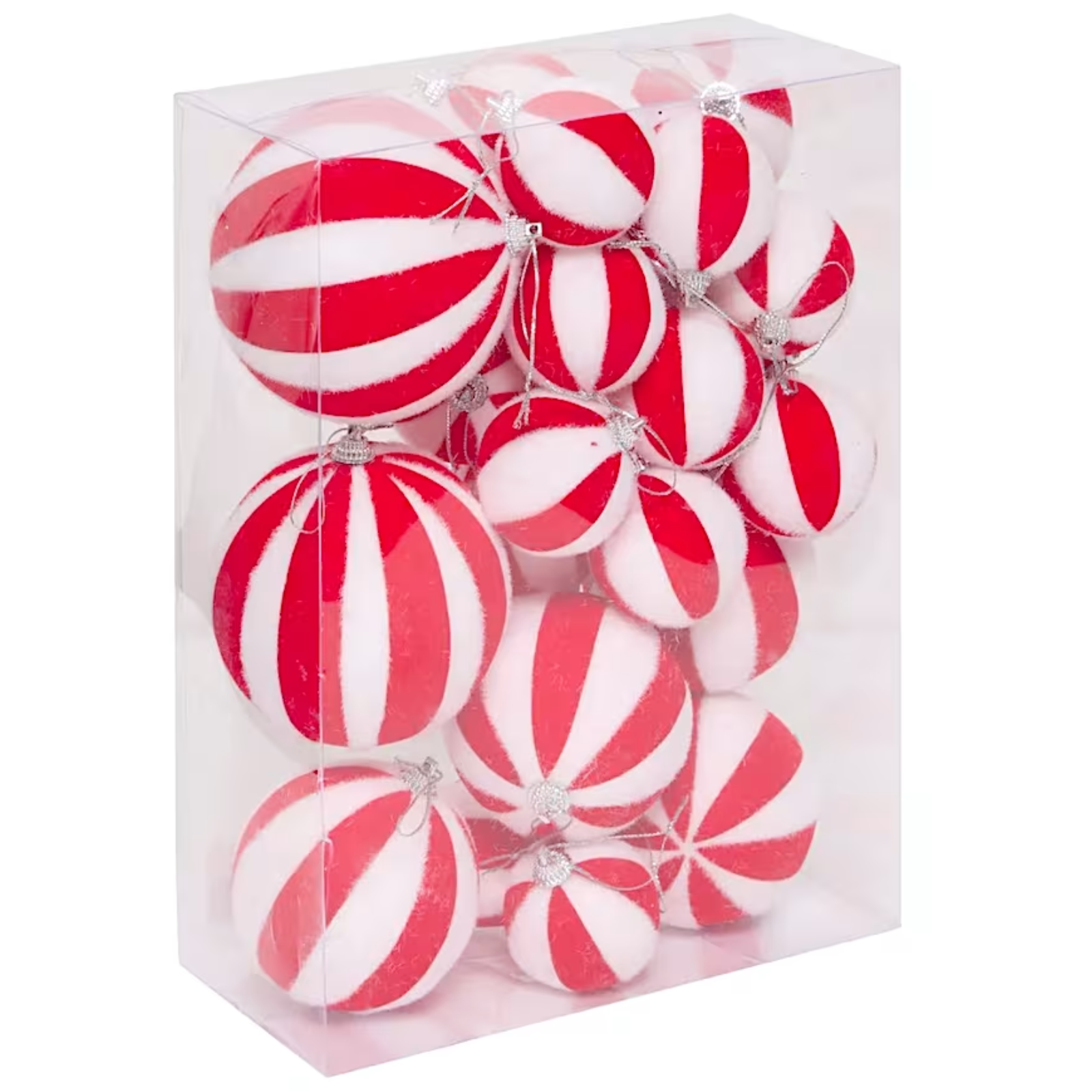 Palline di natale bianco e rosso Set 22 pz varie dimensioni