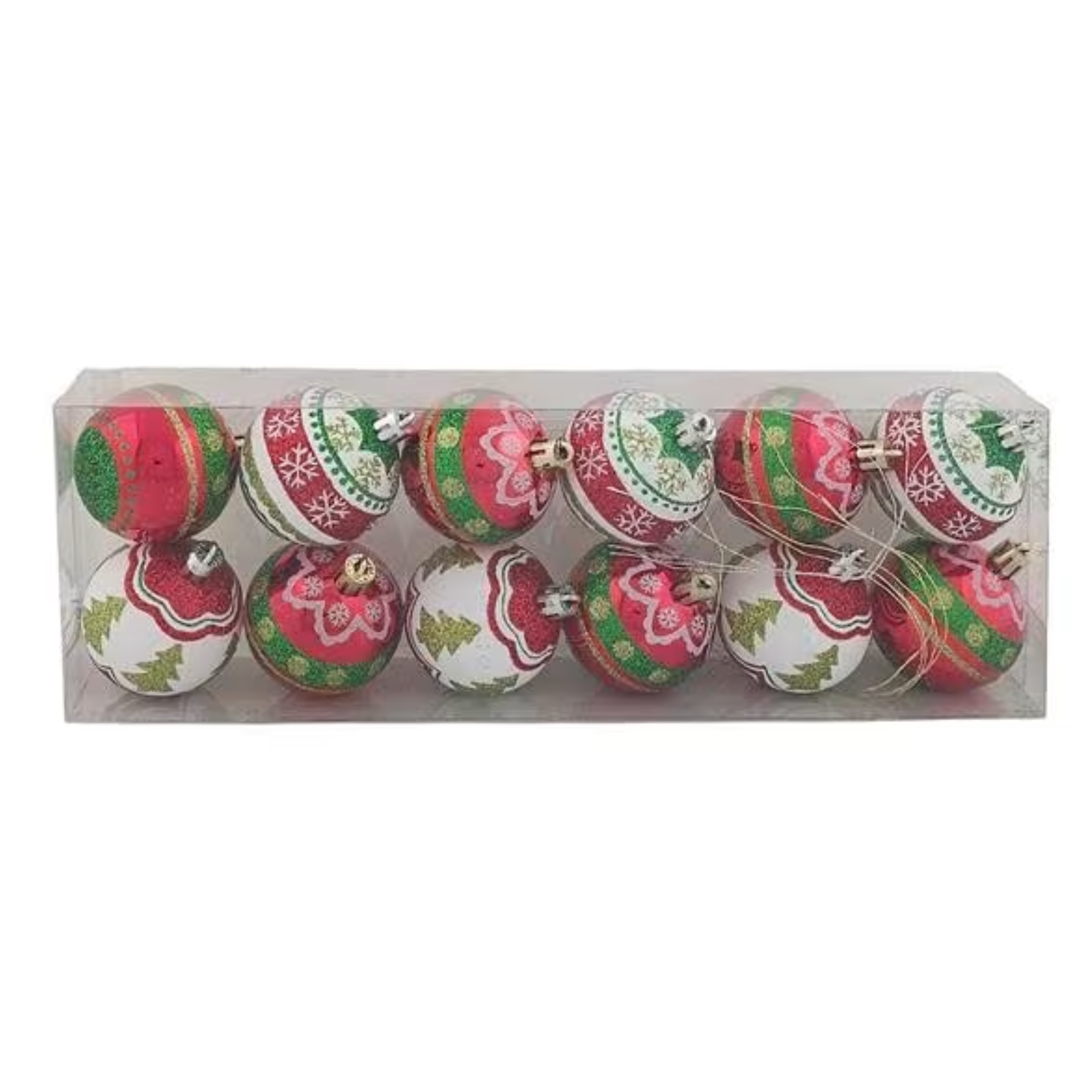 Palline per albero di natale set 12 Pz Ø 5 cm in plastica design moderno natalizio