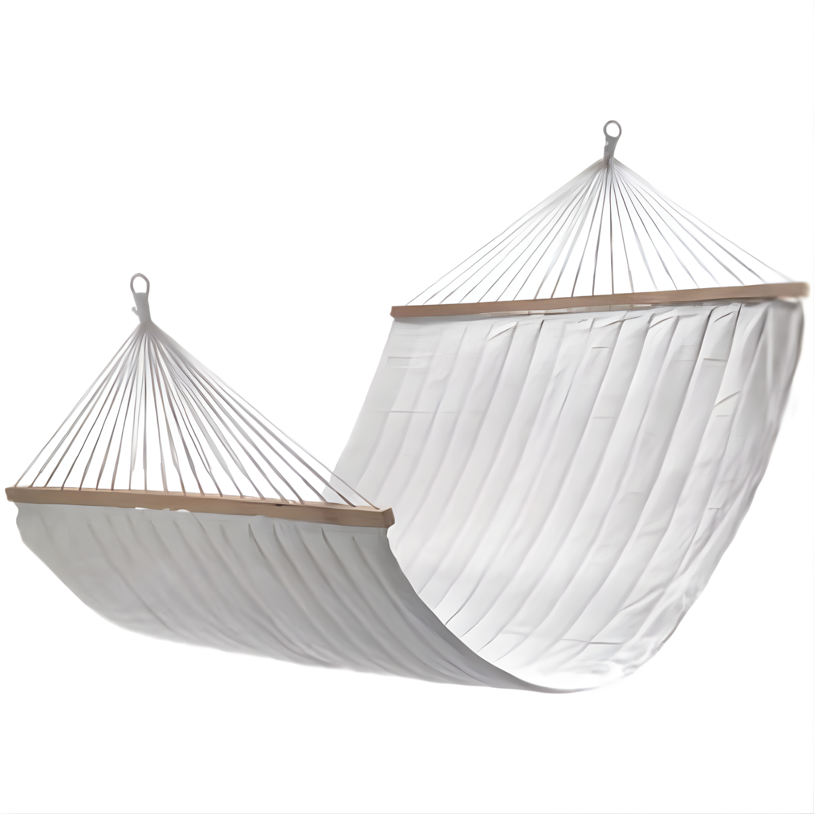 Amaca sospesa trapuntata in poliestere con traverse in legno - Luxory