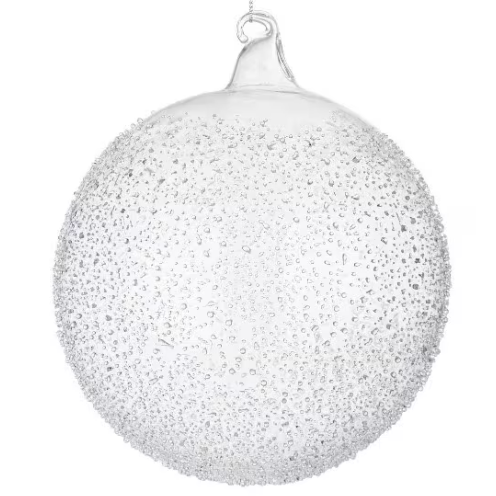 Pallina per albero di natale in vetro decorato trasparente - Saturni