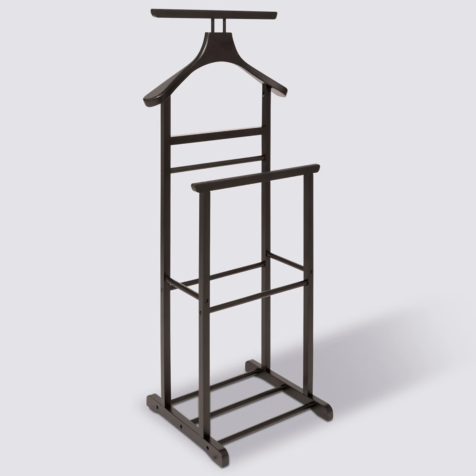 Indossatore in legno per abiti doppio nero da camera H103 cm - Dandy