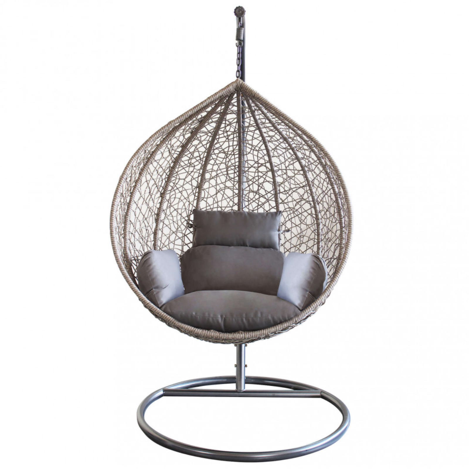 Poltrona a dondolo sospesa struttura in metallo seduta in wicker - GIglio