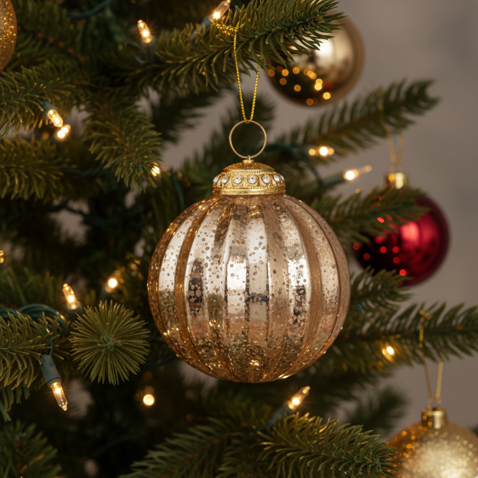 Pallina per albero di natale in vetro lucido decorazione natalizia