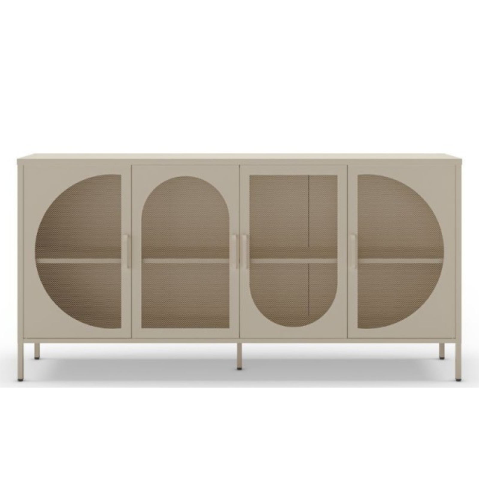 Credenza in metallo design moderno 4 ante color crema da soggiorno - Tania