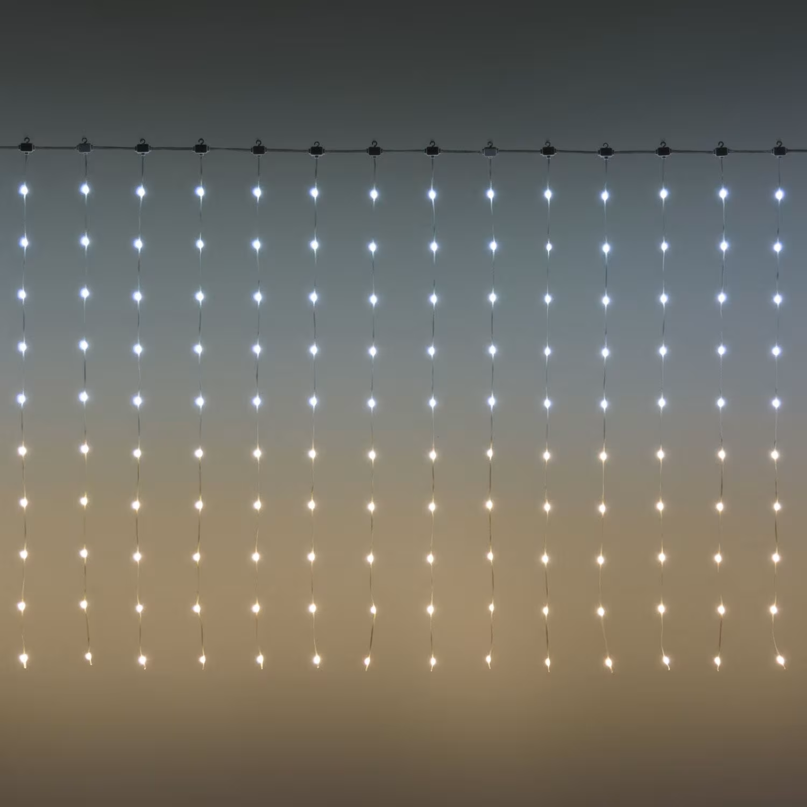 Tenda luminosa 300 gocce led bianco caldo e bianco per uso interno o esterno