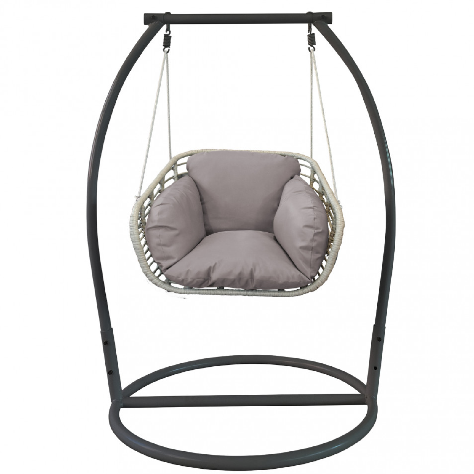 Dondolo sospeso struttura in metallo e seduta in wicker - Glow