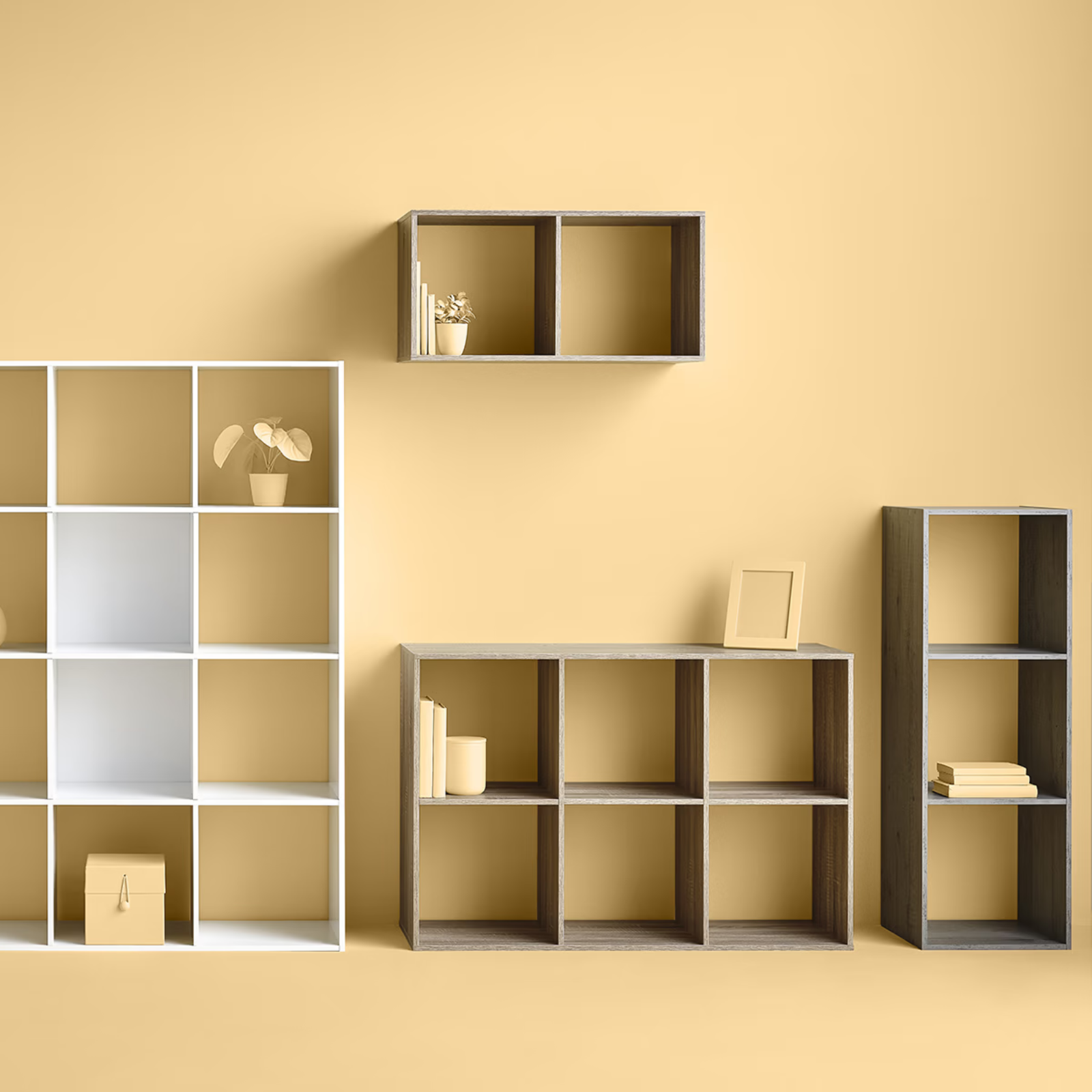 Libreria salvaspazio 3 ripiani effetto legno scuro - Modul