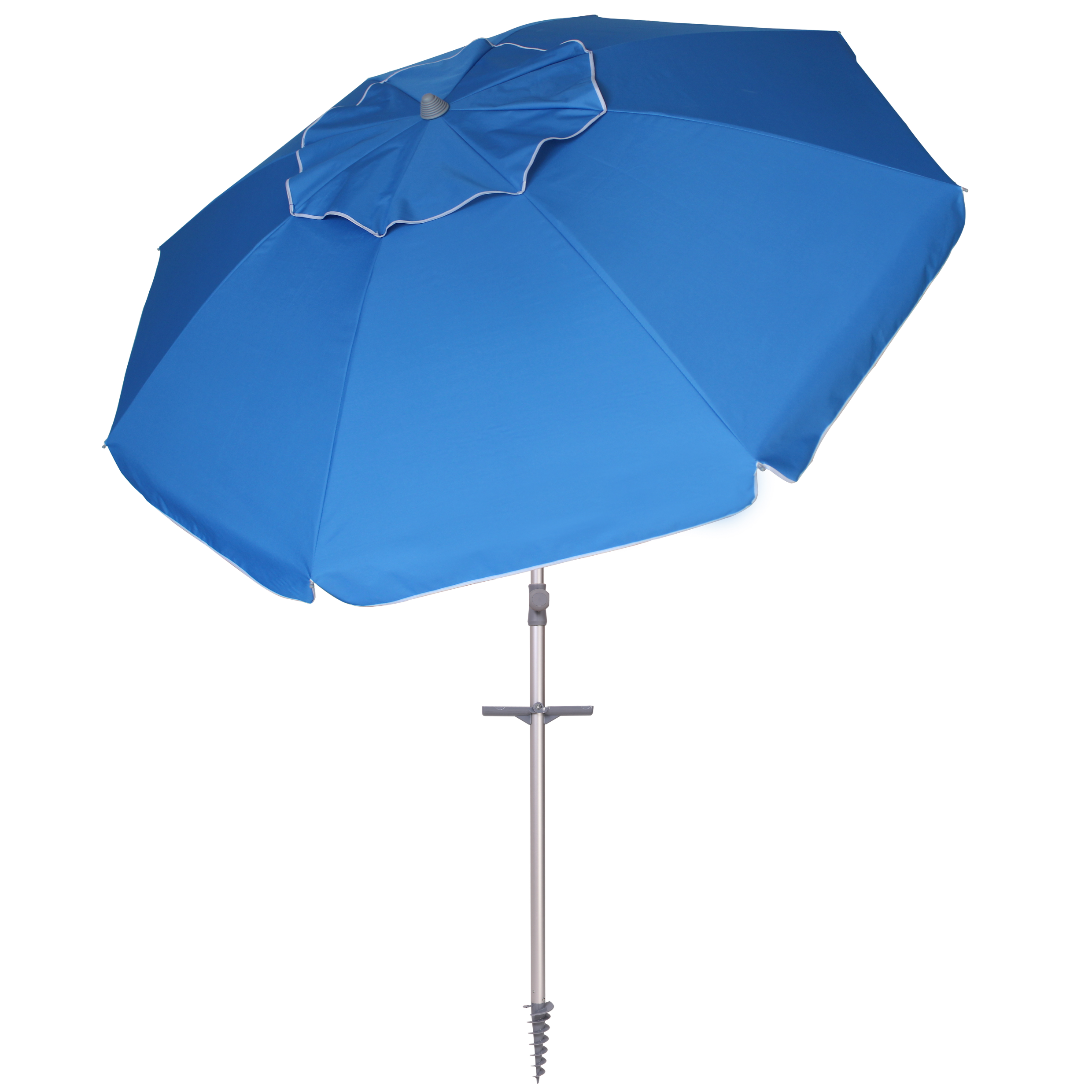 Ombrellone da spiaggia Ø220 cm palo alluminio e telo in poliestere UV50+ UPF98 %