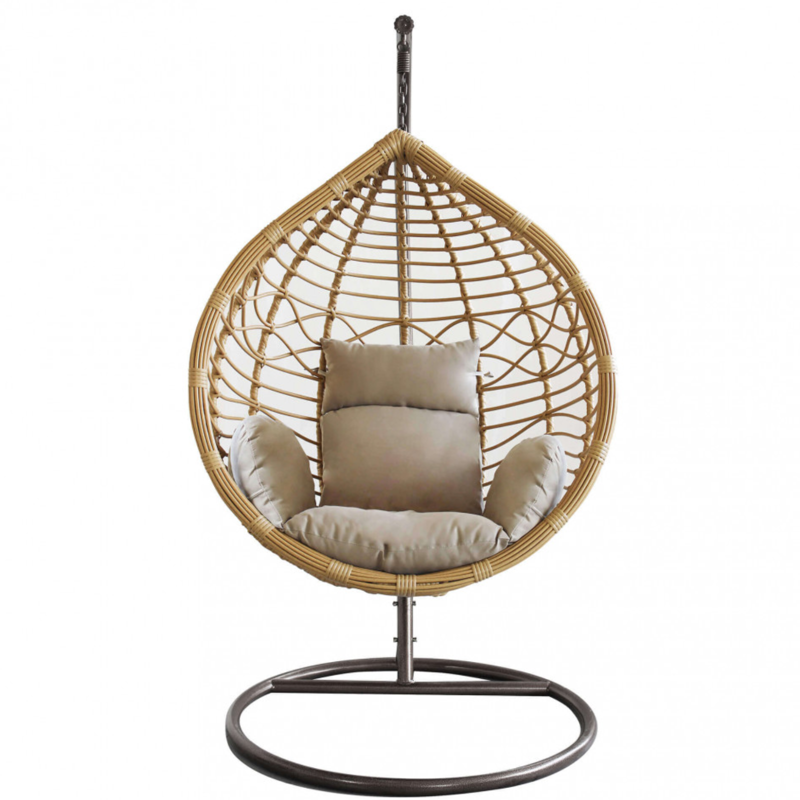 Dondolo sospeso struttura in metallo e seduta in wicker - Panarea