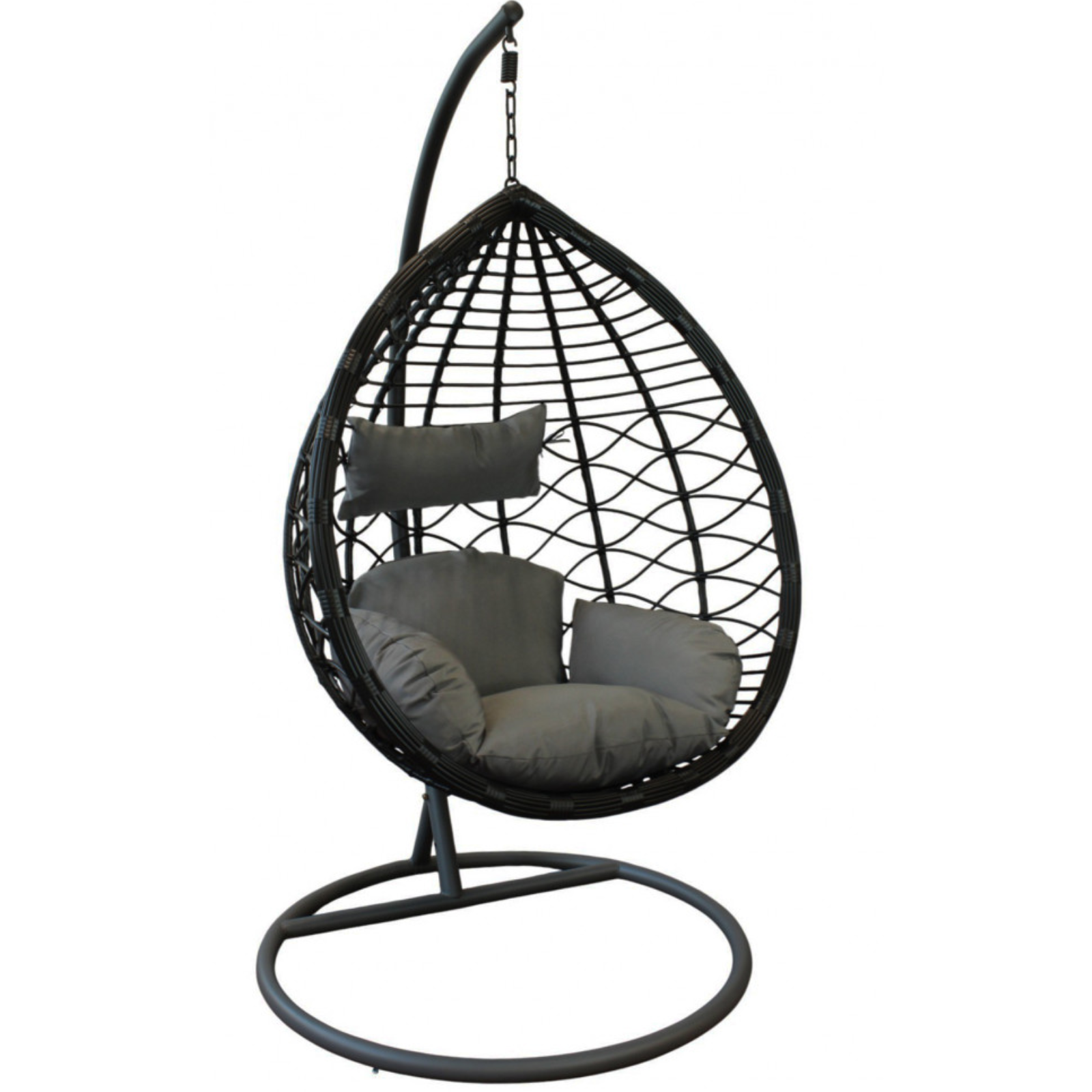 Dondolo sospeso struttura in metallo e seduta in wicker - Panarea