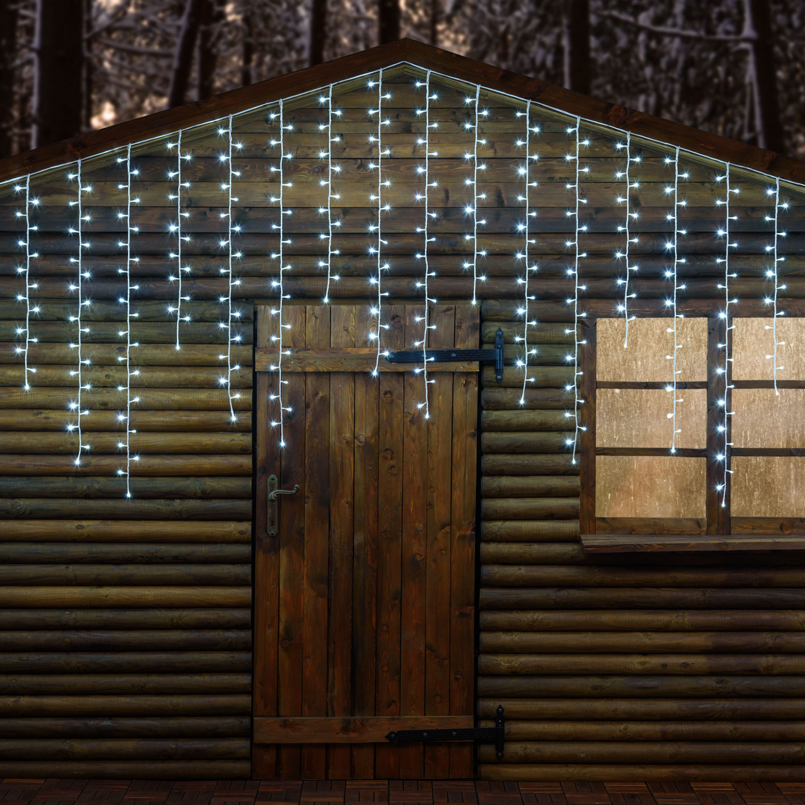 Tenda luminosa 288 led bianco freddo luci di natale per uso interno o esterno