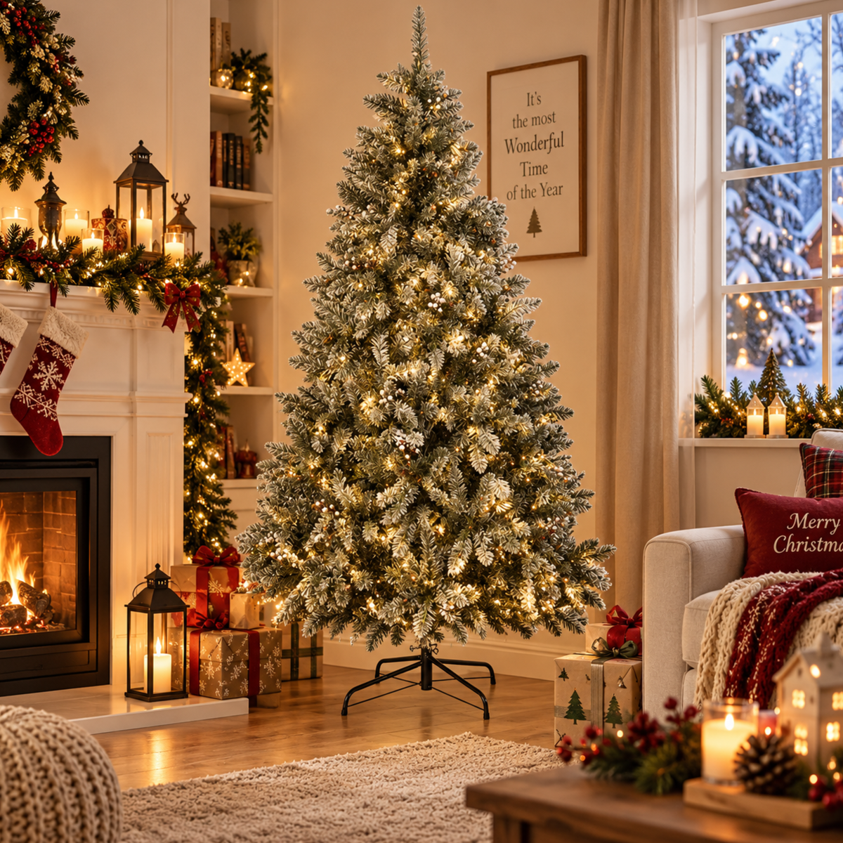 Albero di natale in PVC con luci led integrate luce calda - Oland