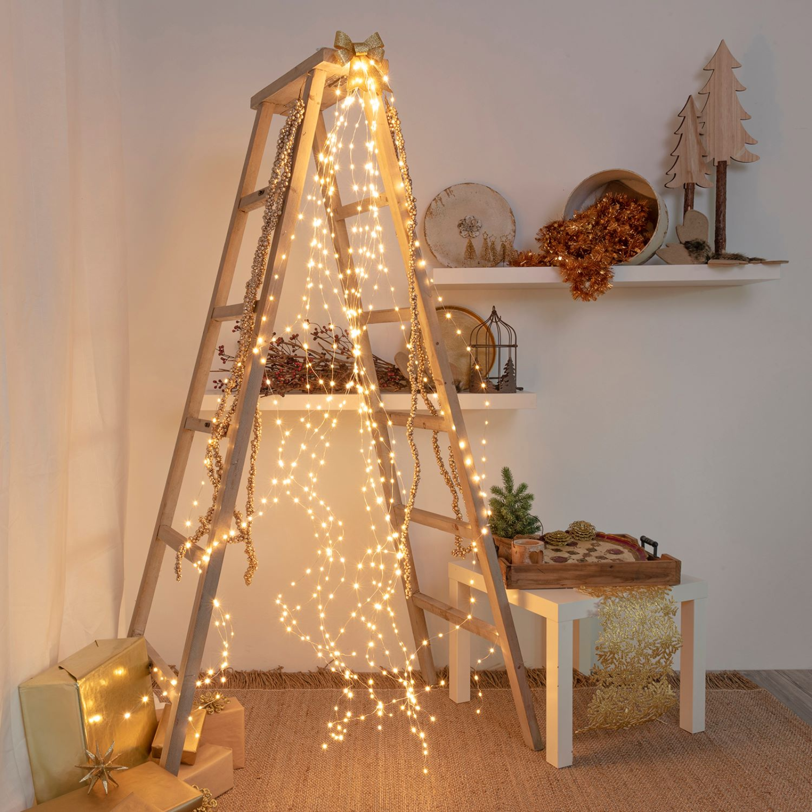 Cascata luminosa decorazione natalizia 600 Microled uso interno o esterno