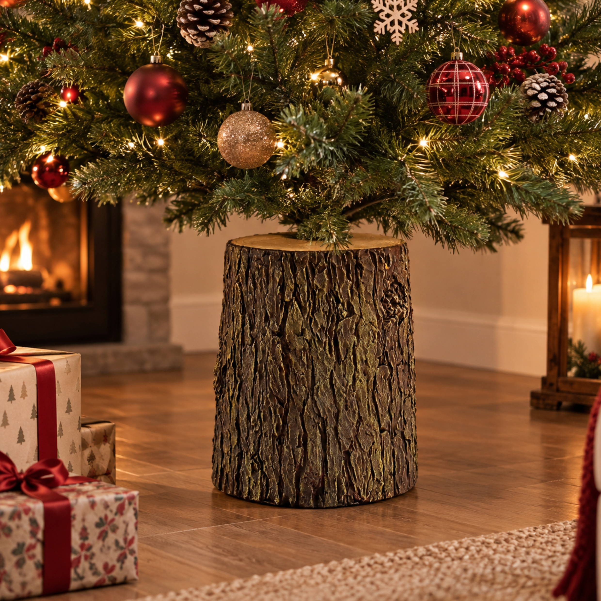Base tronco supporto marrone per albero di natale - Natura