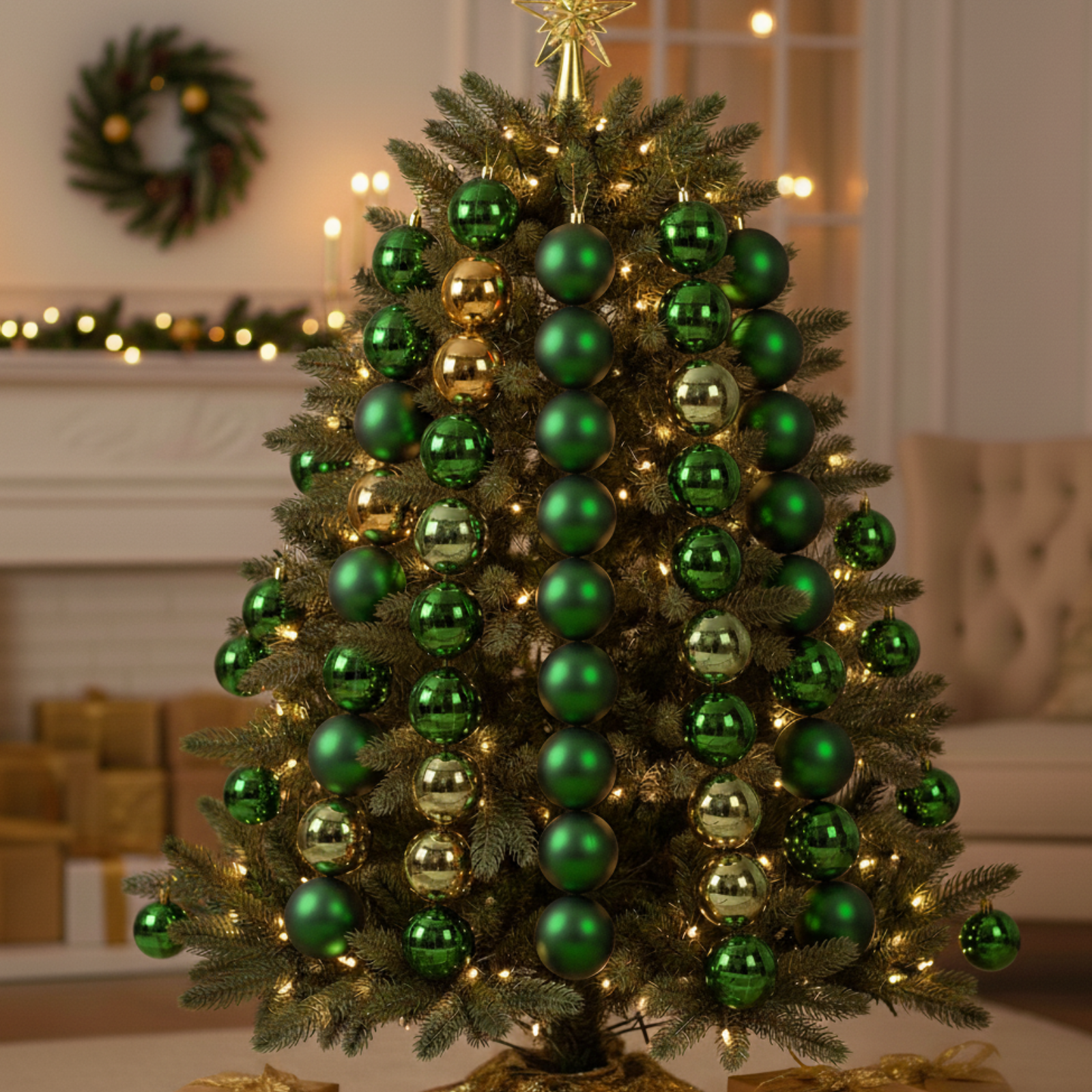 Palline per albero di natale set 9 pz verde lucido e opaco Ø 4 cm decorazione natalizia
