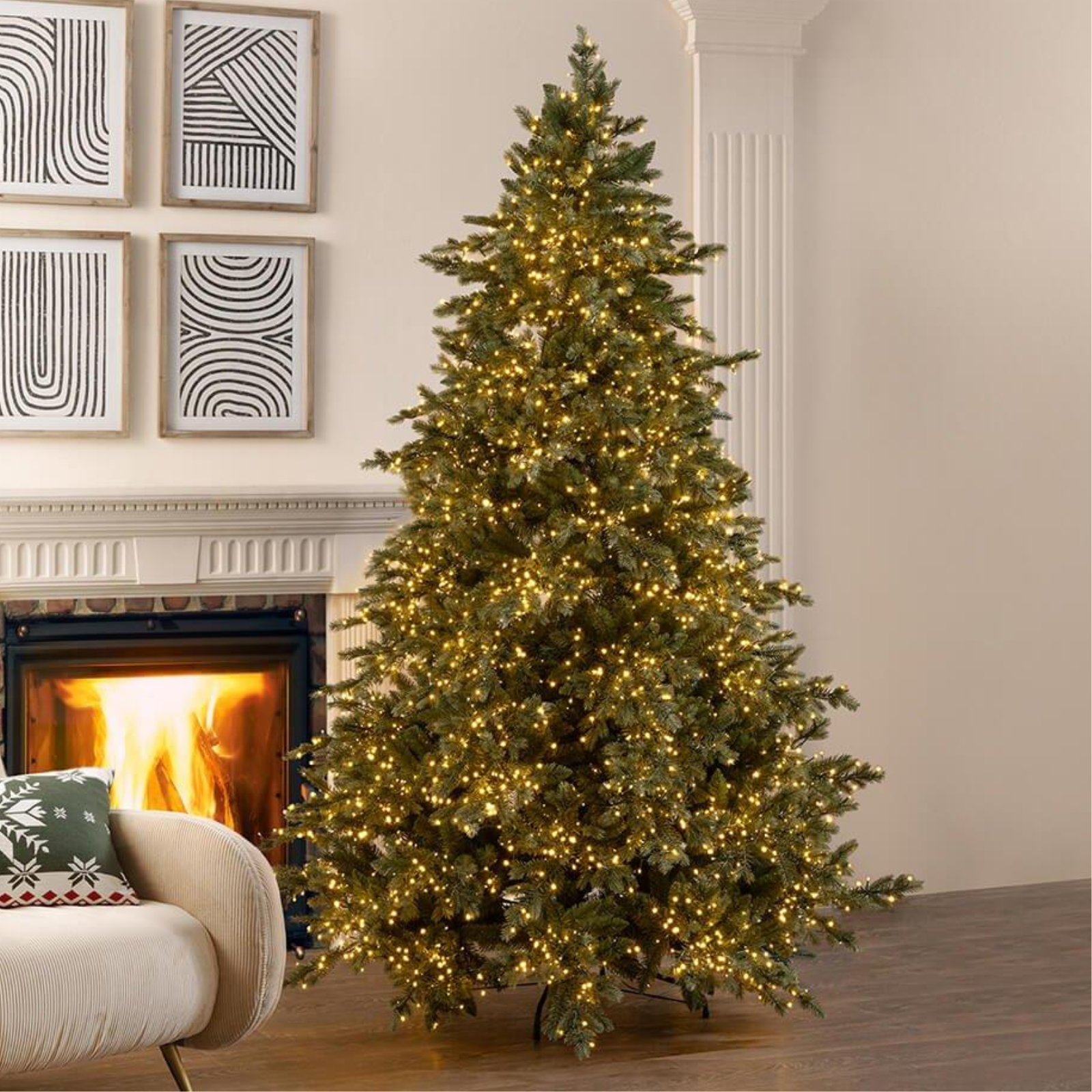 Albero di natale verde in PE e PVC effetto real touch con luci led - Big Sky