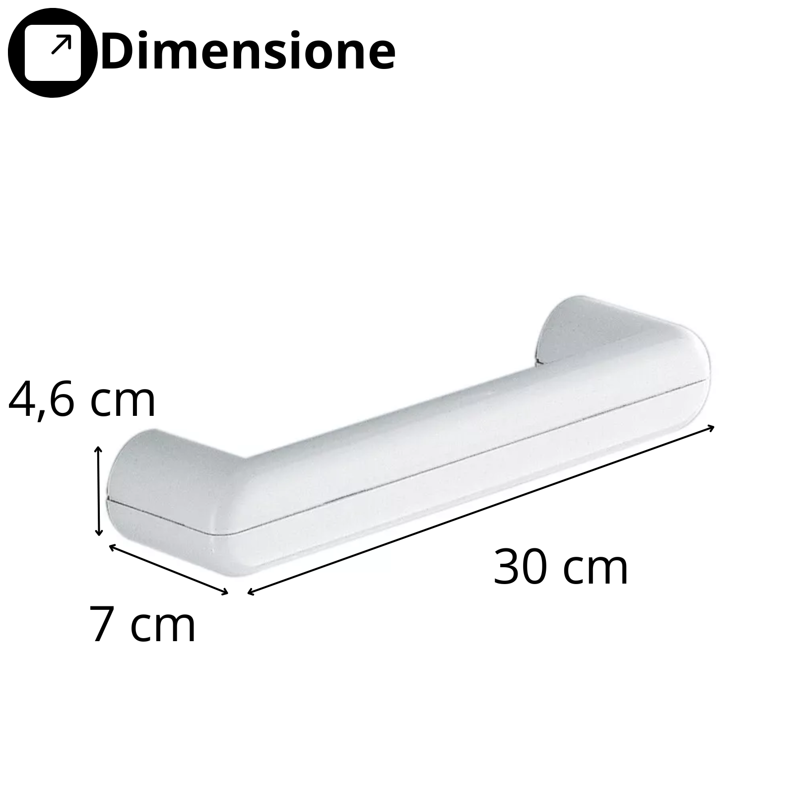 Porta asciugamano da bagno design moderno in resina termoplastica bianco - Fonte